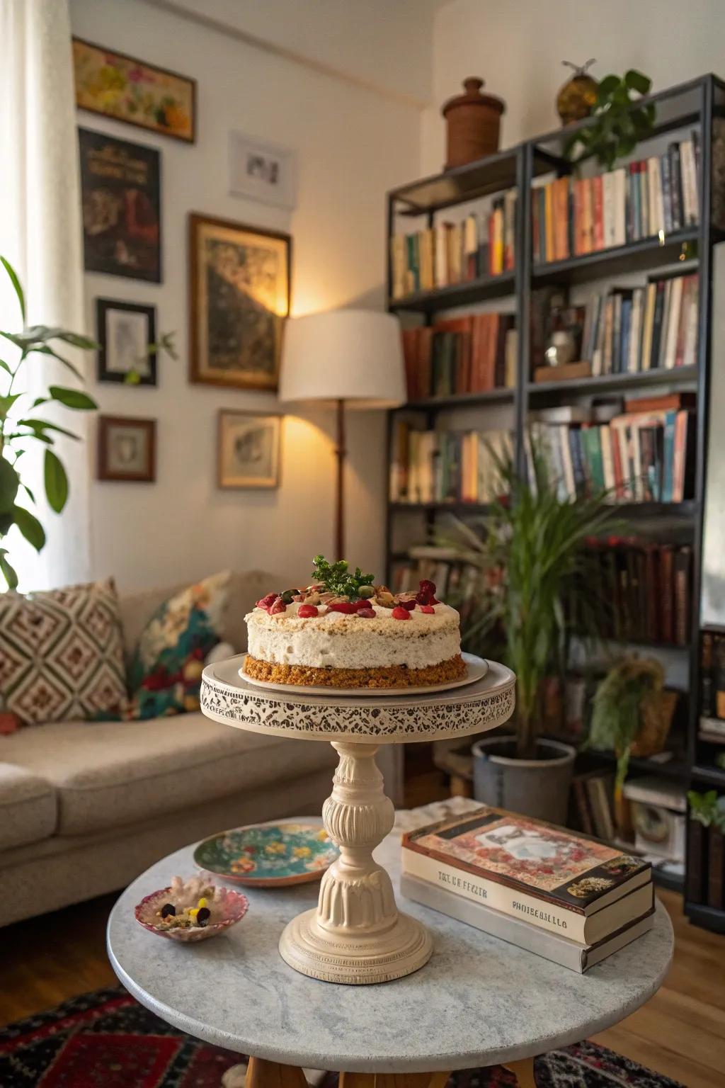 An eclectic display stage enhances your decoration with layers and fascination.