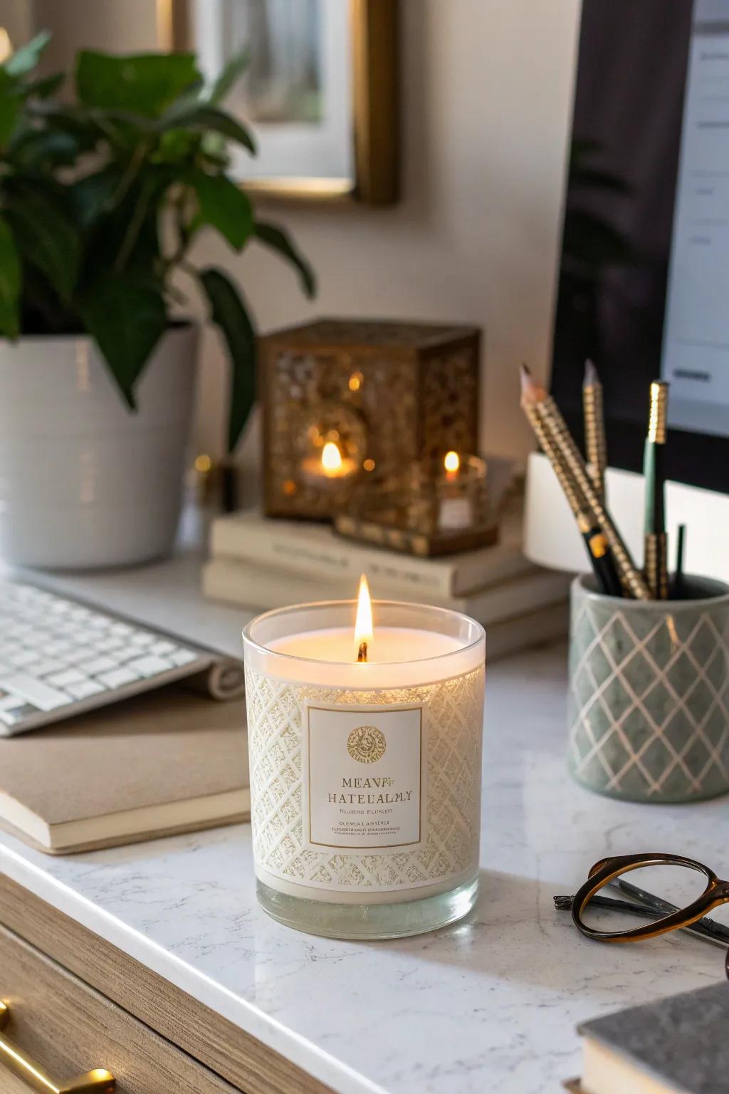 Textured candle labels that infuse dimension and intrigue.