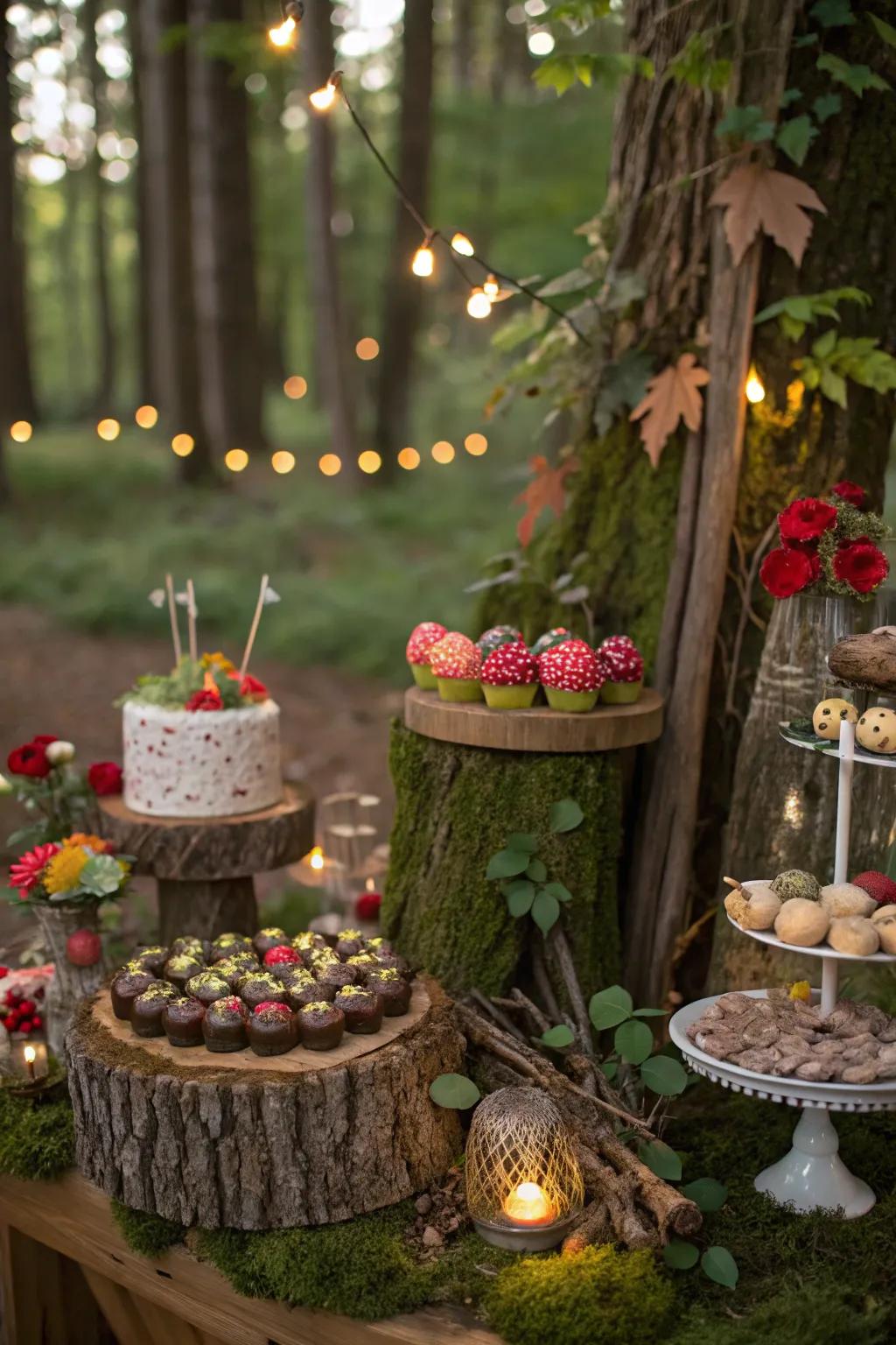 An enchanting sweets bar that brings the magic of a storybook forest to life.