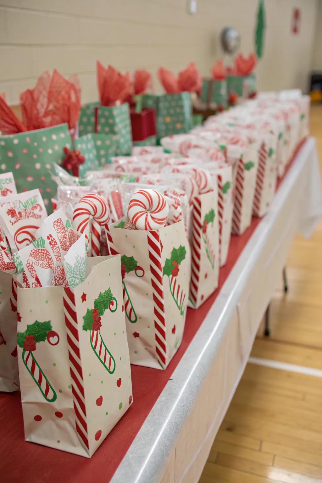 Leave a lasting impression with candy cane-themed party favors.