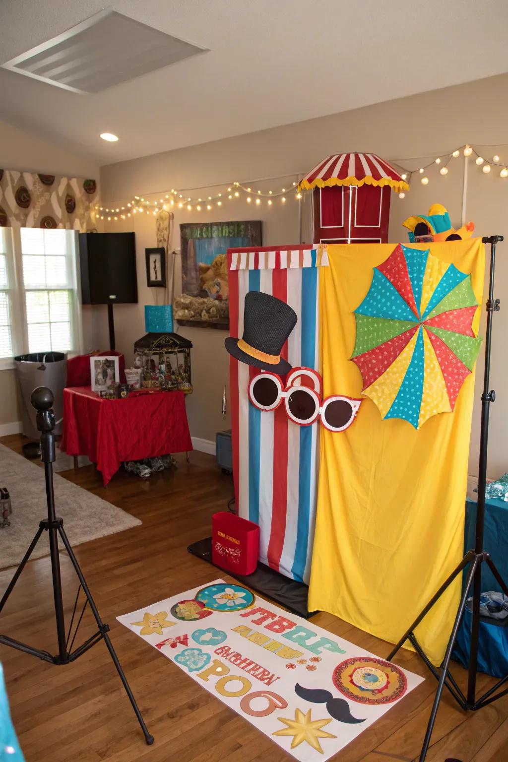 Record the amusement using a themed photo spot at your gathering.