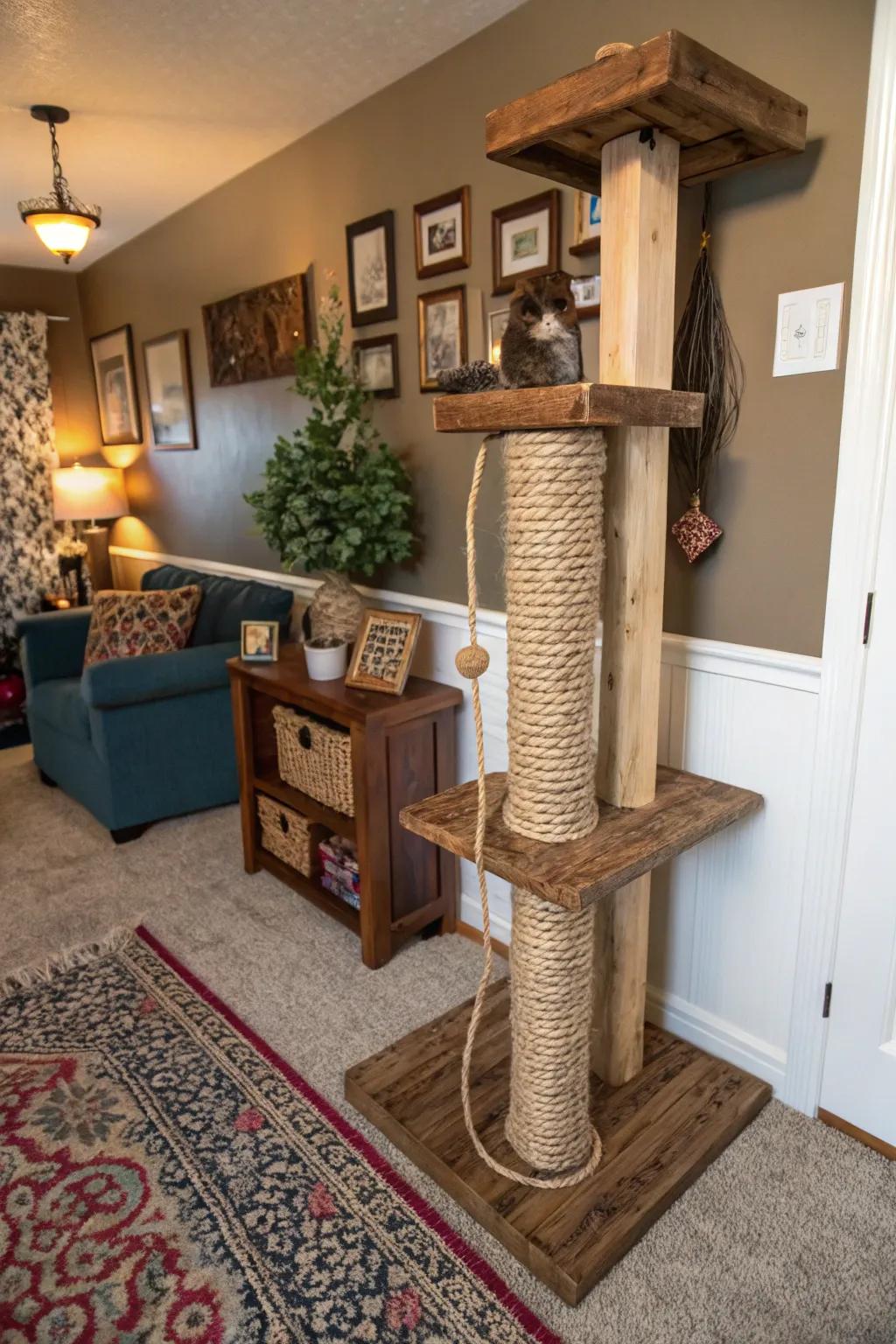 Material variety provides a stimulating multi-sensory experience for your cat.