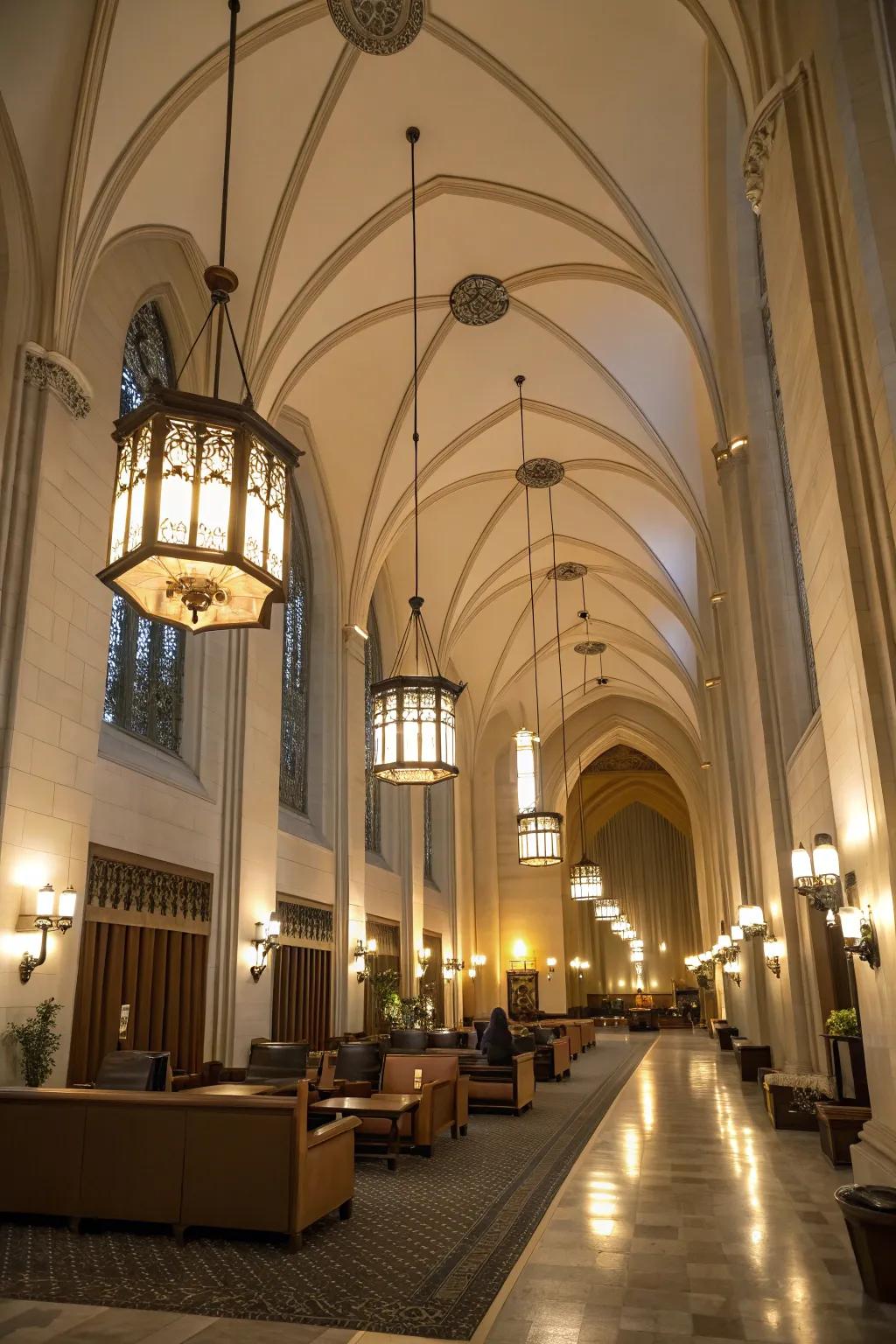 Strata illumination fashions a snug and welcoming ambiance.