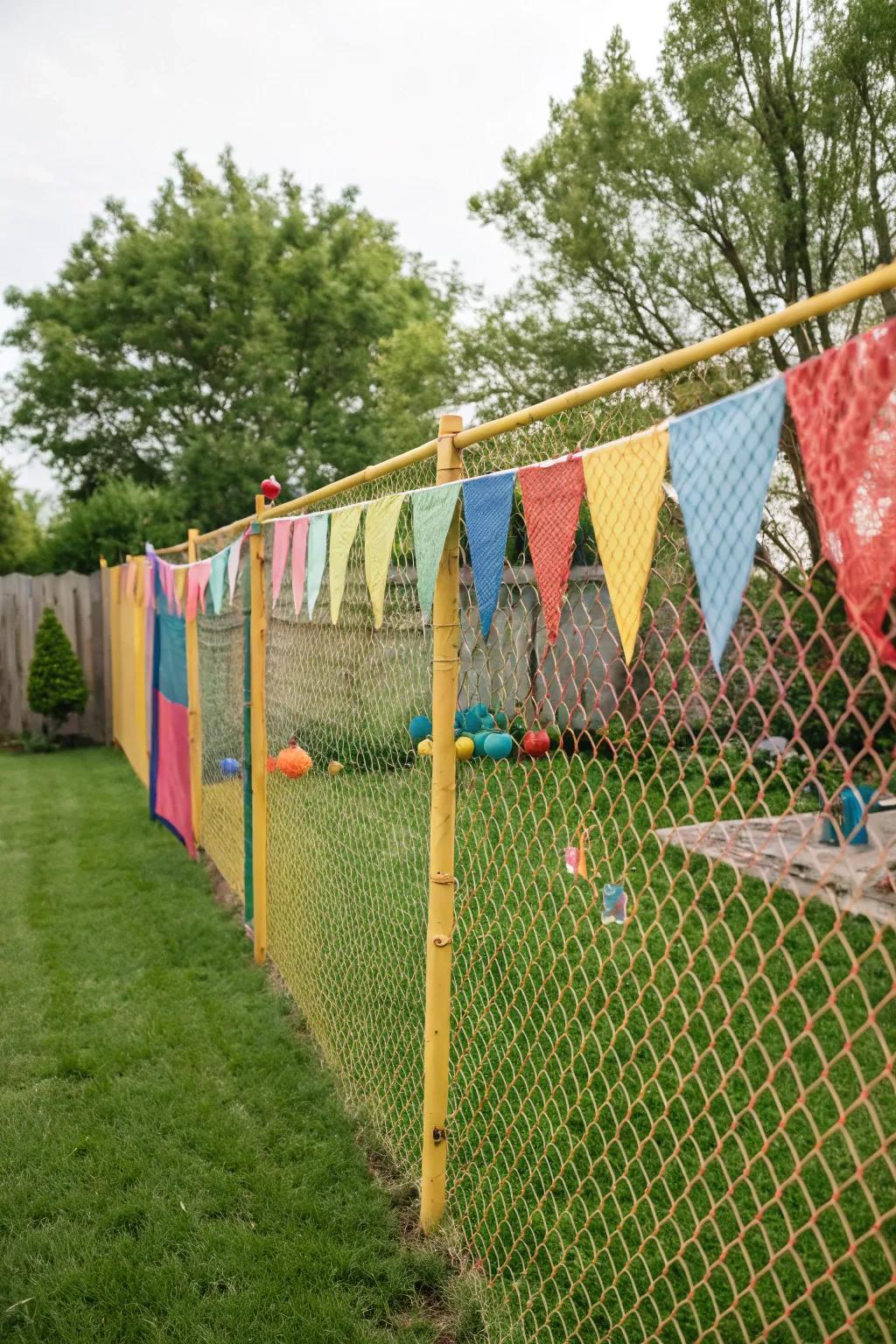 Mesh strips introduce a personal element to your fence.