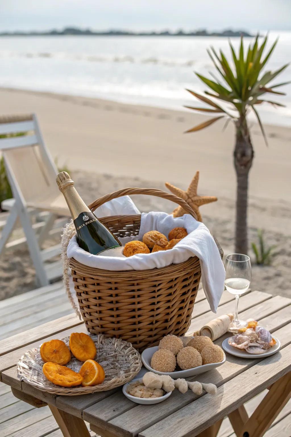 Island getaway with dried tropical fruit and coconut cookies.