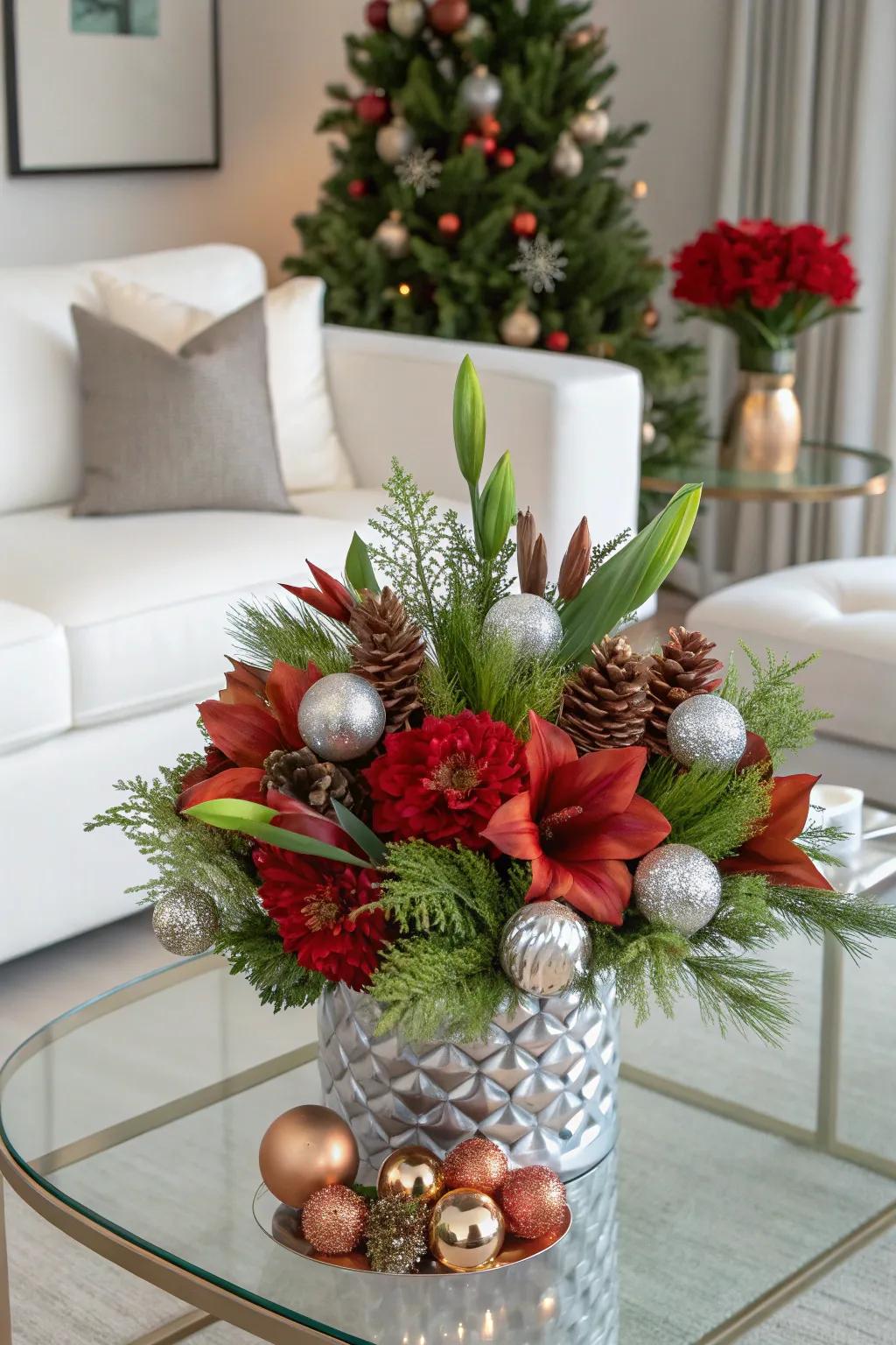 Sleek and modern featuring metallic accents.