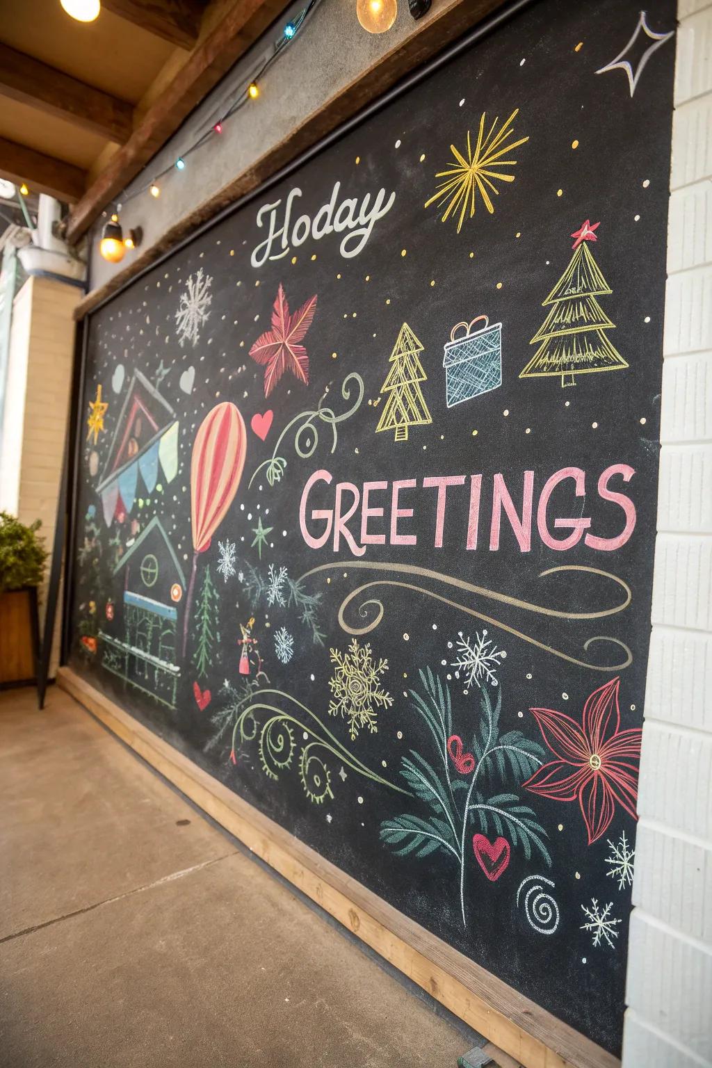 A slate surface metamorphoses into a platform for festive ingenuity.
