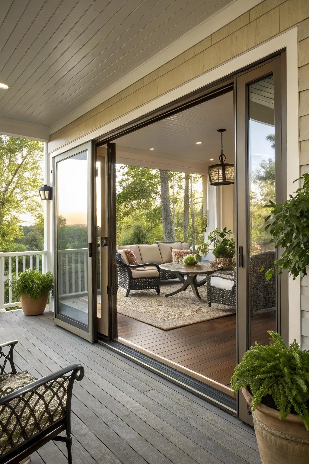 Smooth transitions enhance the connection between indoor and outdoor environments.