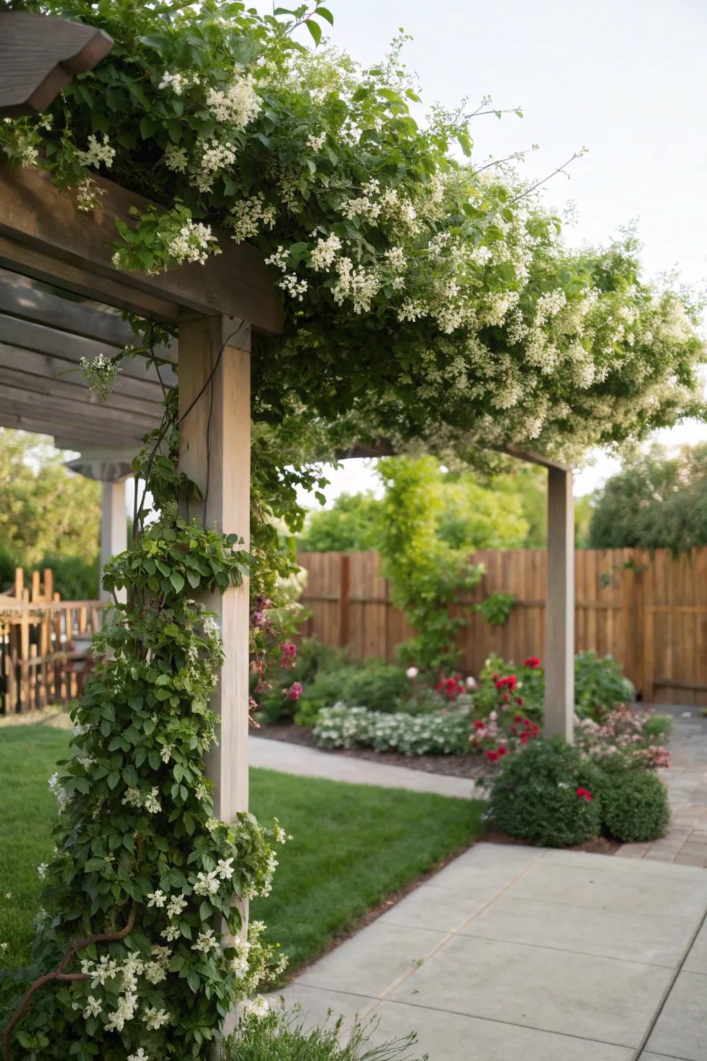 Garden structures offer shade and flair.