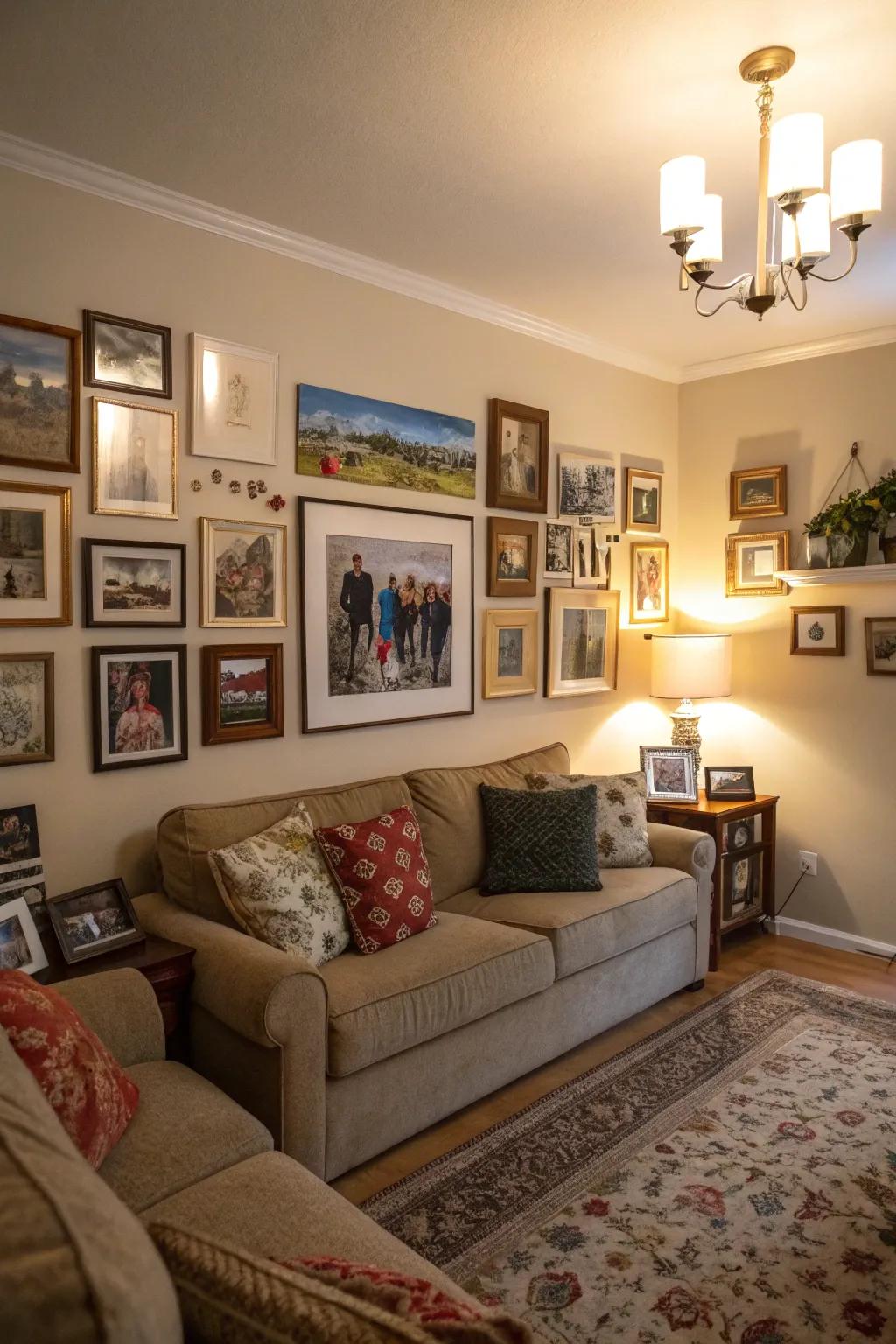 Personal touches such as artwork and photos bring character to your space.