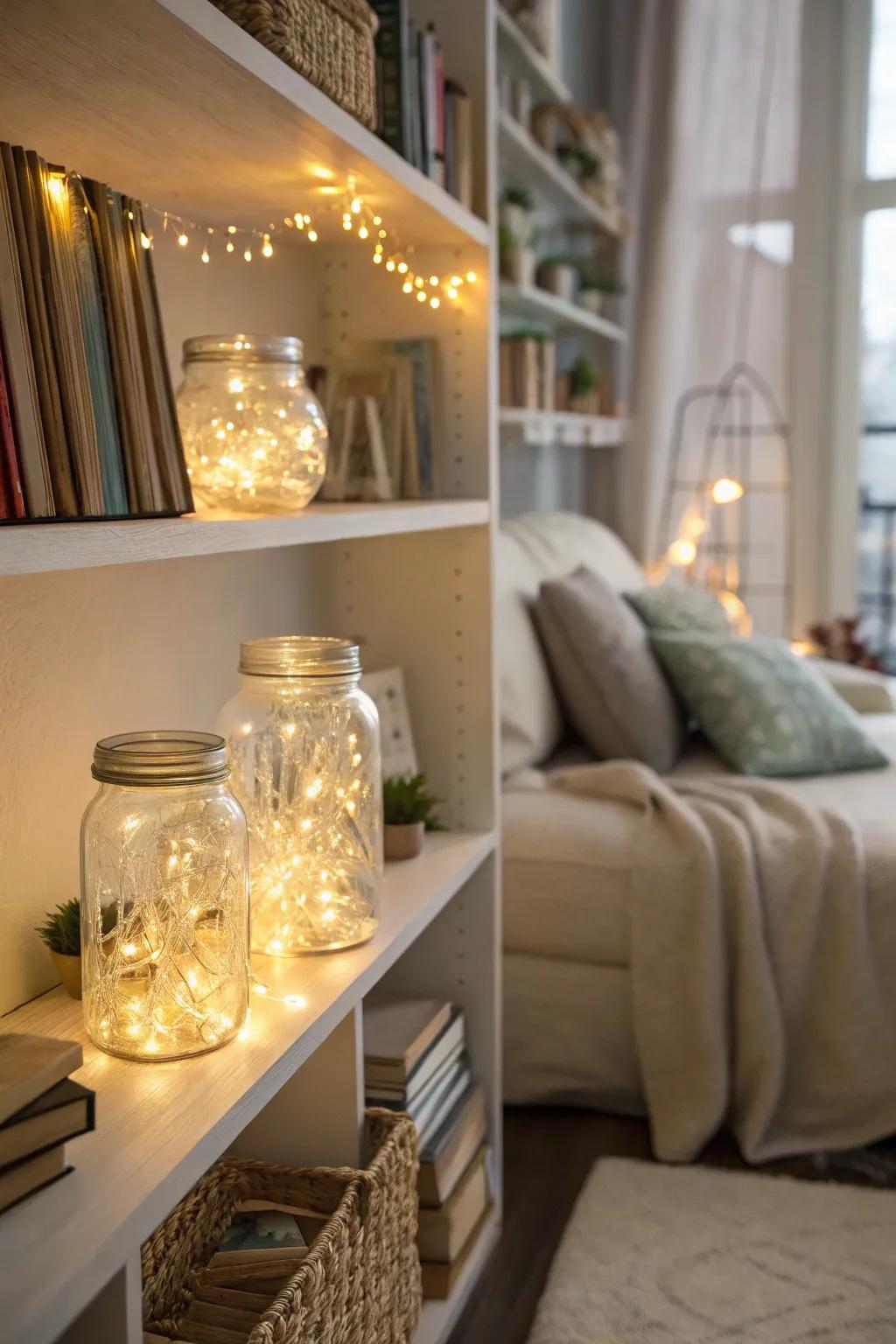 Pixie lights in vessels fashion charming shimmering accents.