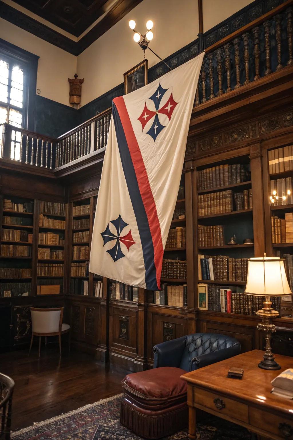 A historic influence flag bridges the past and present beautifully.