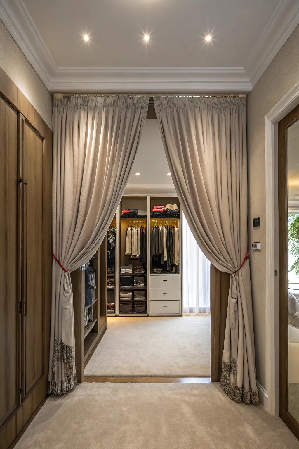 Produce impact with roof attached curtains.