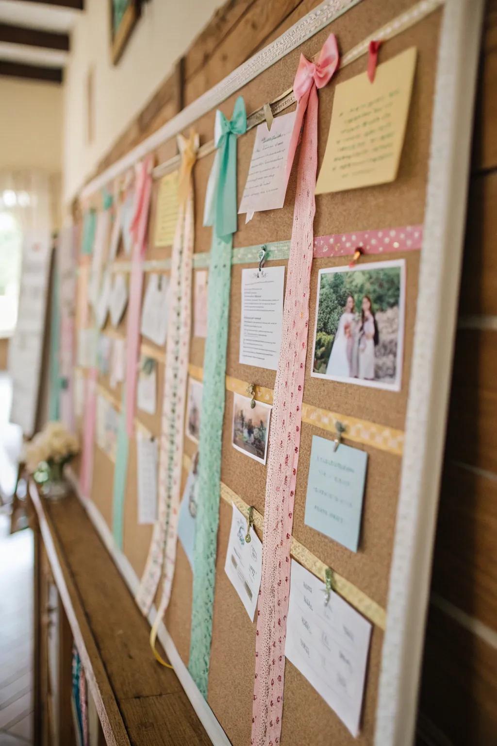 Ribbon borders add a vintage charm to any space.