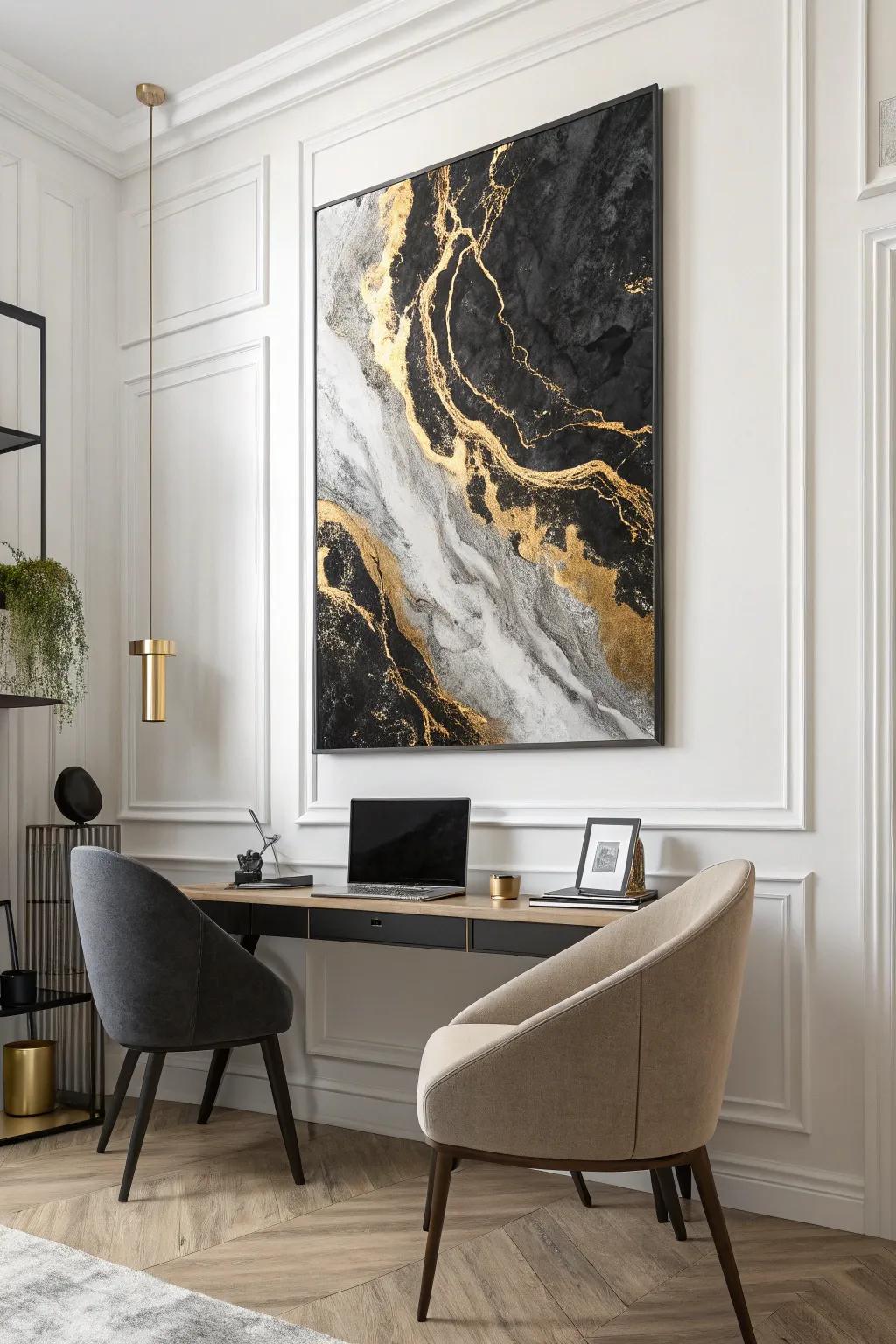 Impart luxury through a black and gold liquid visual