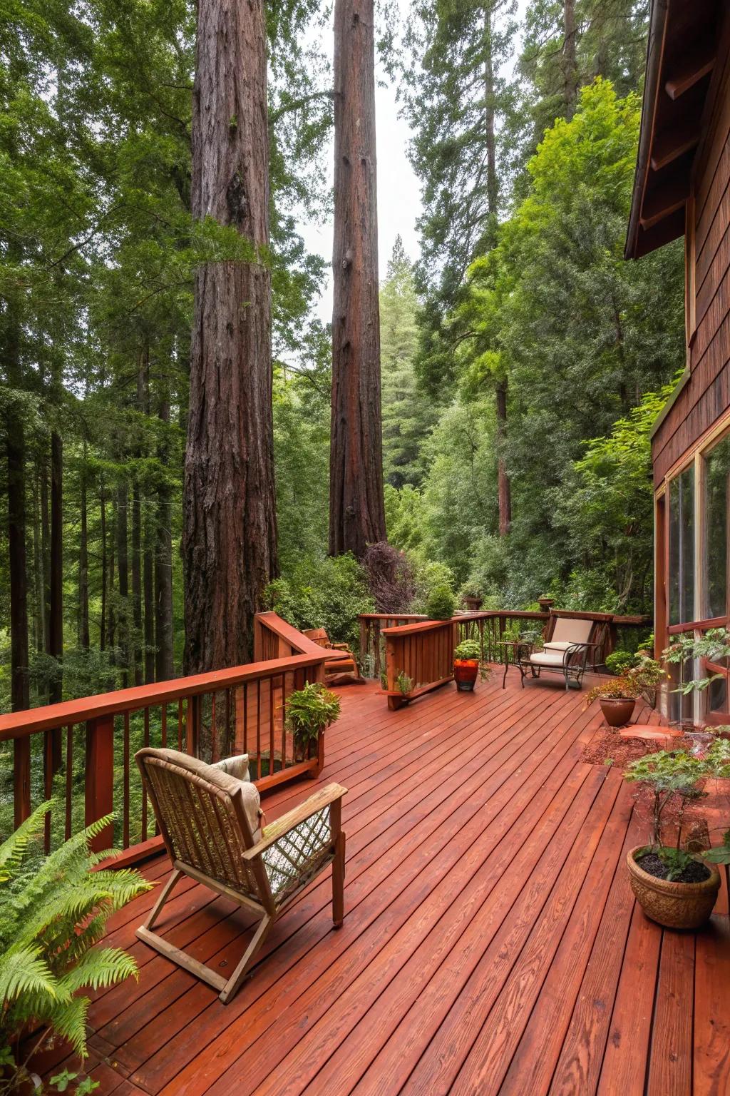 Sienna decks add a touch of vibrancy and warmth.