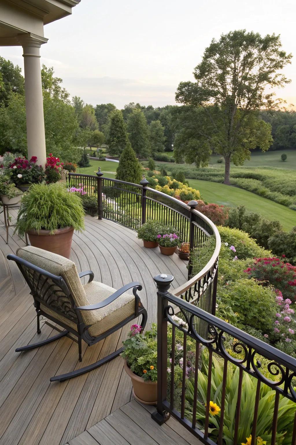 Arched railings add a spirited and elegant characteristic.
