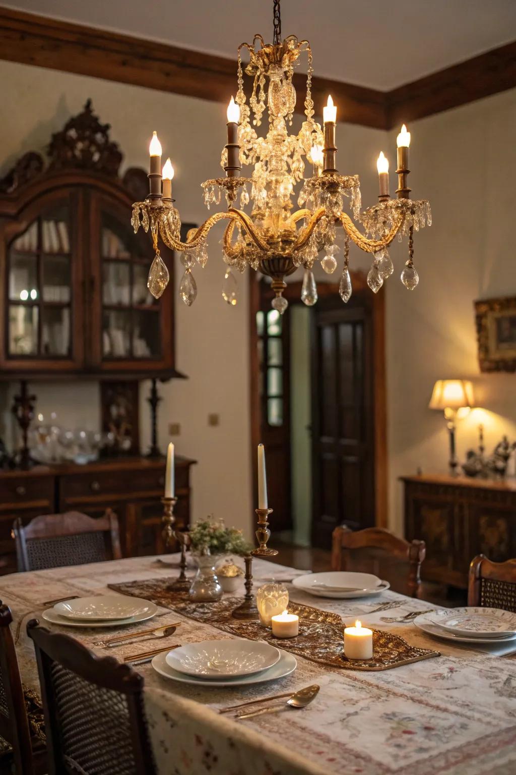 Vintage lighting adds elegance and warmth to any room.