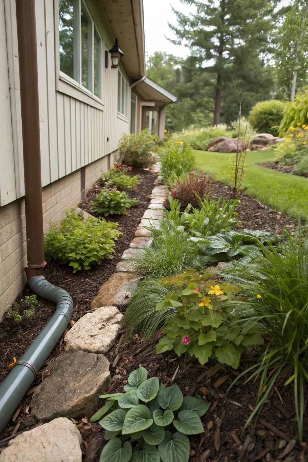 Integrate organic landscaping for a cohesive garden ambiance.