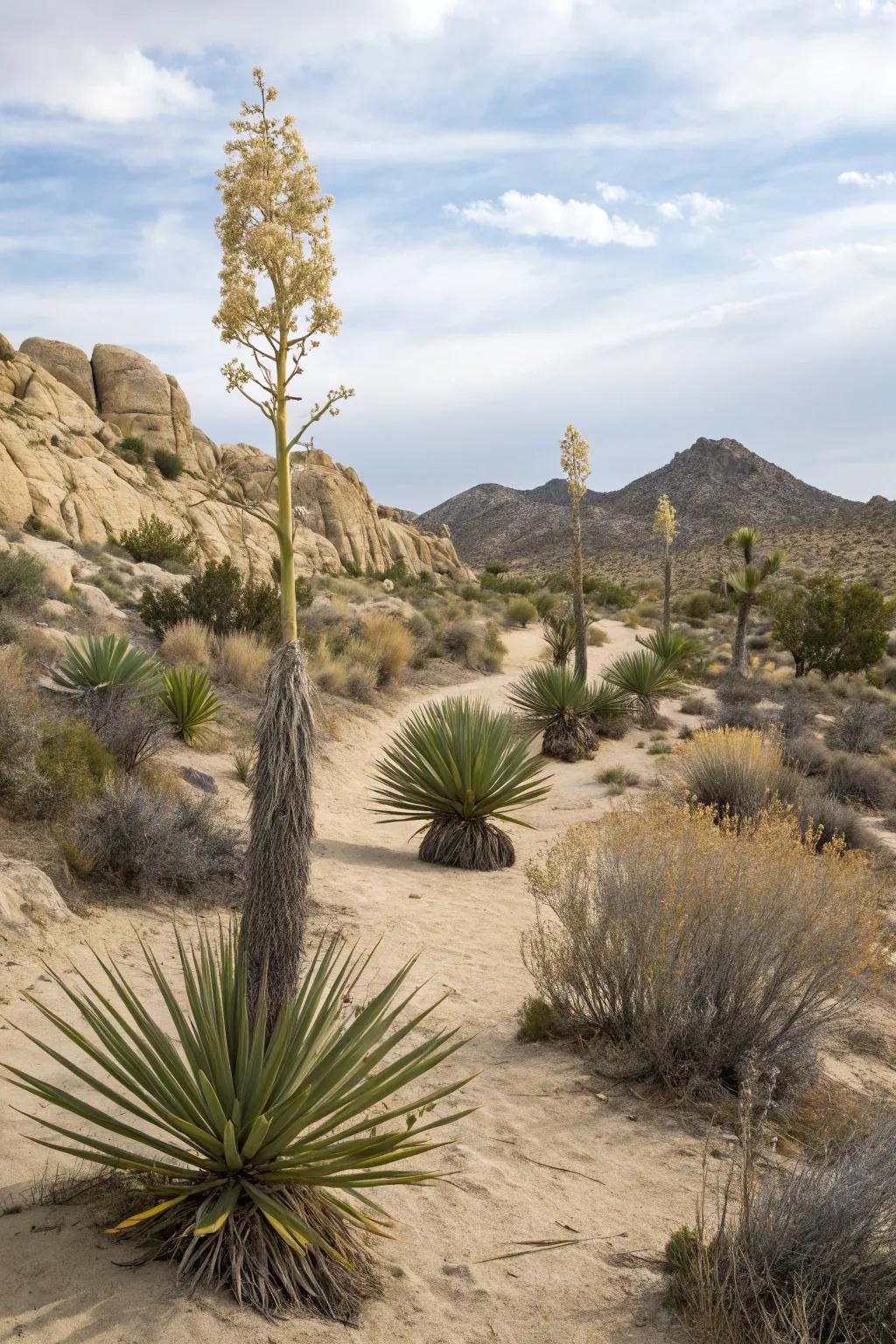 Thriving native vegetation that enhances the natural beauty of the desert landscape.