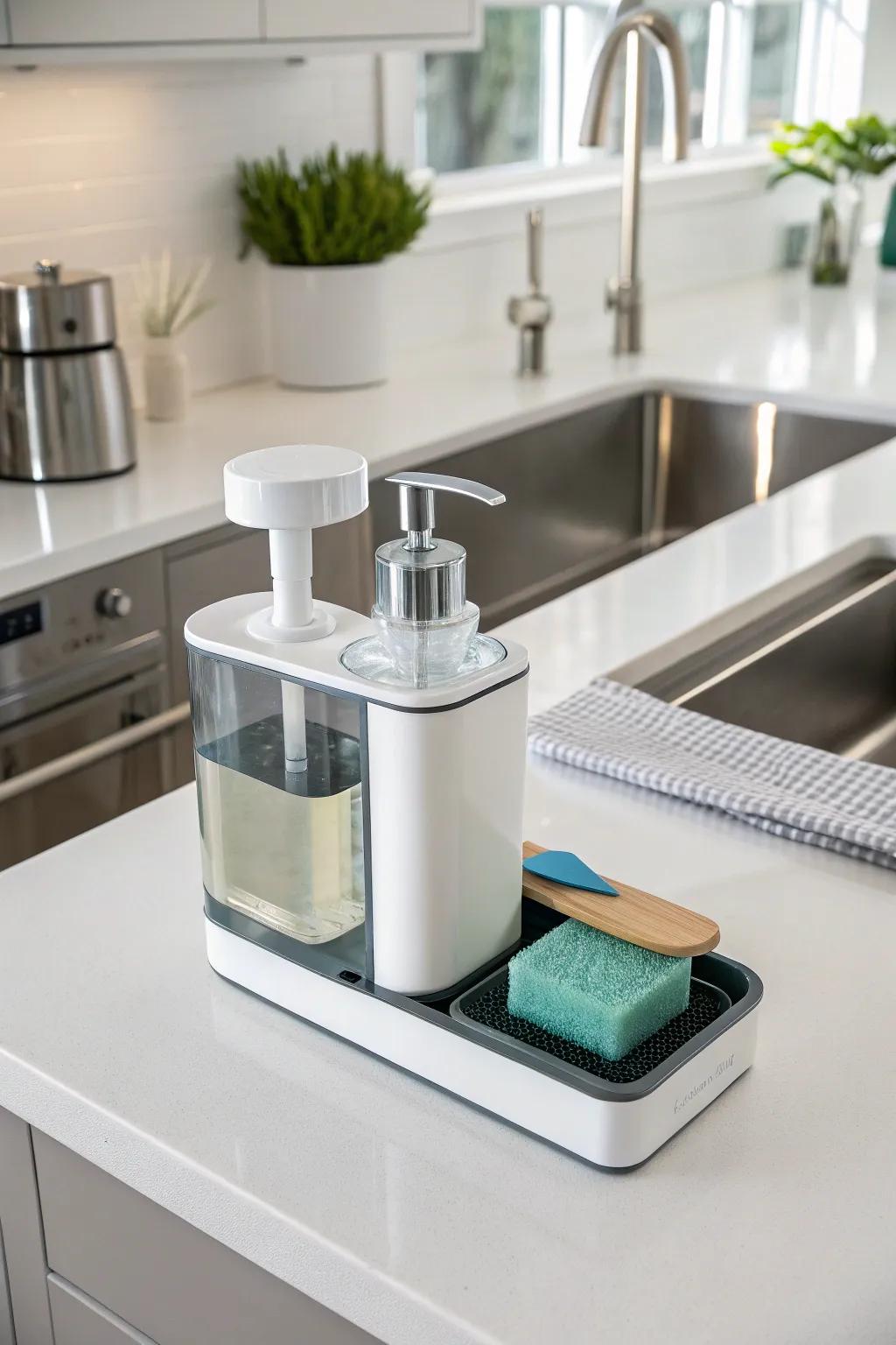 Dual-purpose applicators maintain organized countertops.