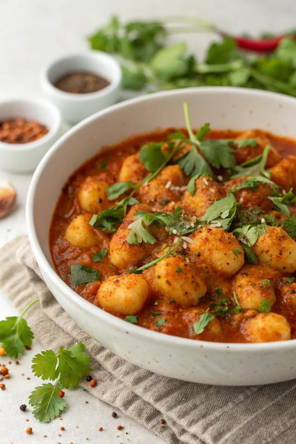 Dumpling delight, a captivating combination of Italian and Indian culinary traditions.