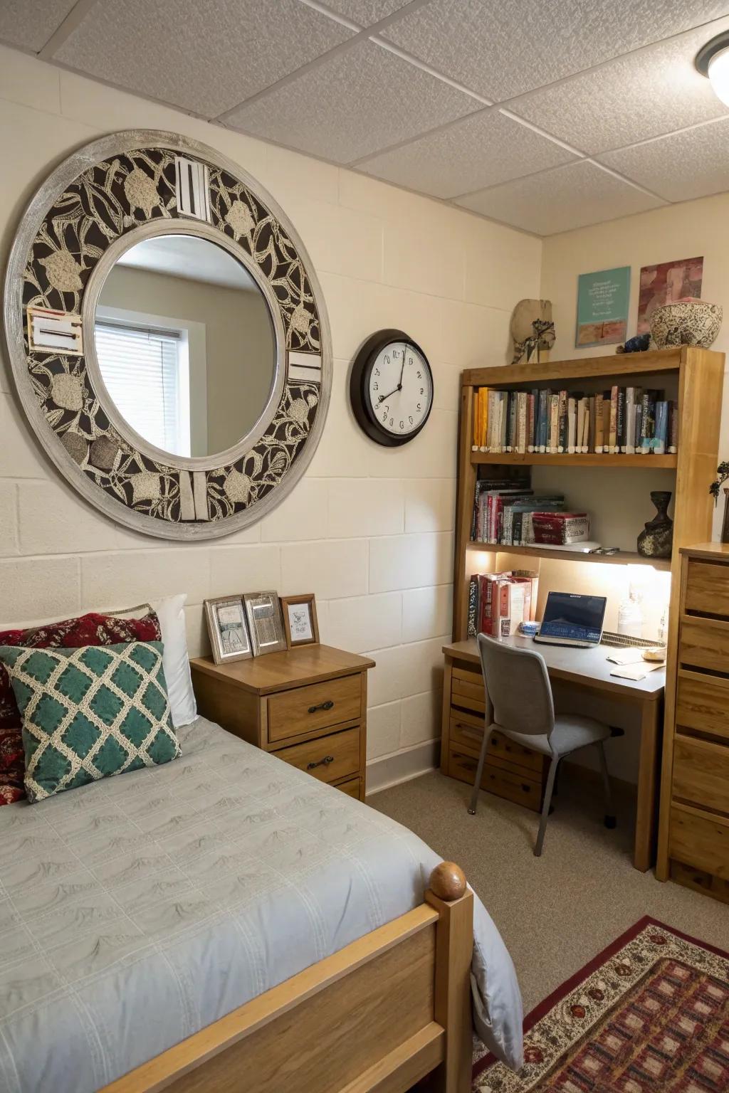 Accent pieces add character to your dorm room.