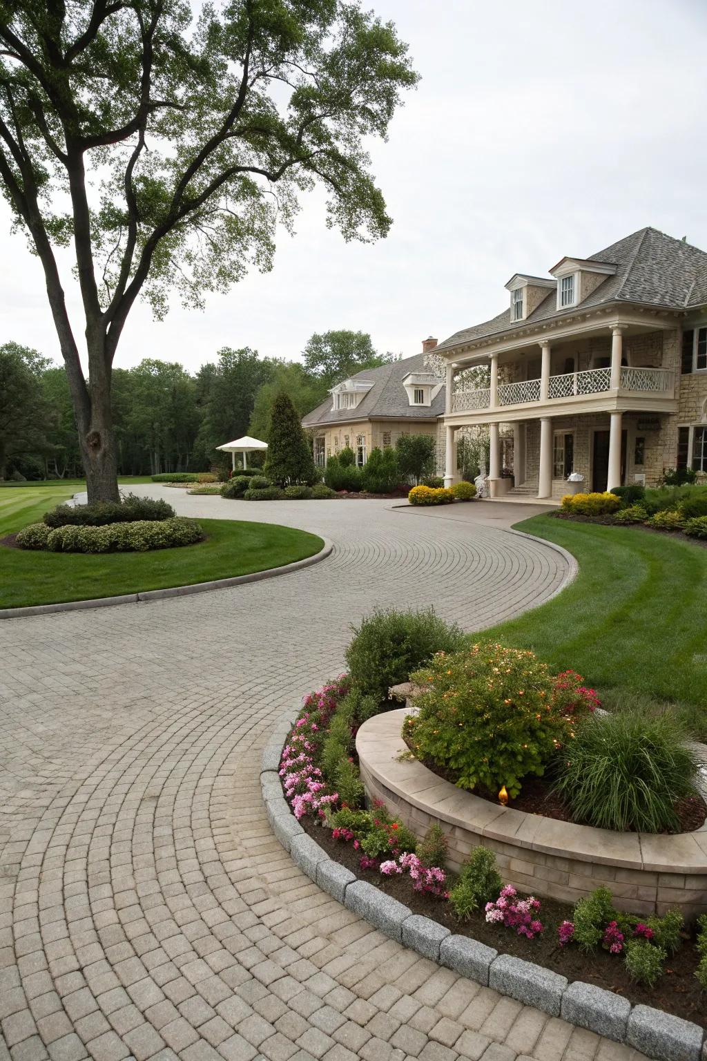 Circular driveways provide grandeur and practicality.