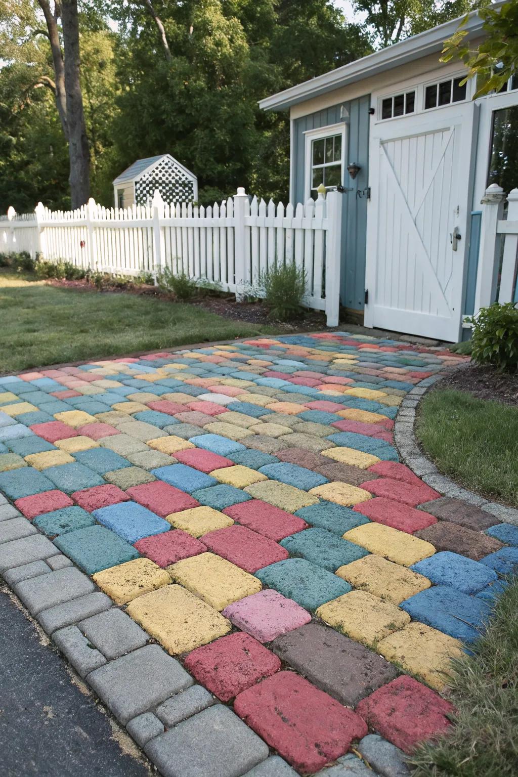 Colors can morph your driveway into a lively and welcoming space.