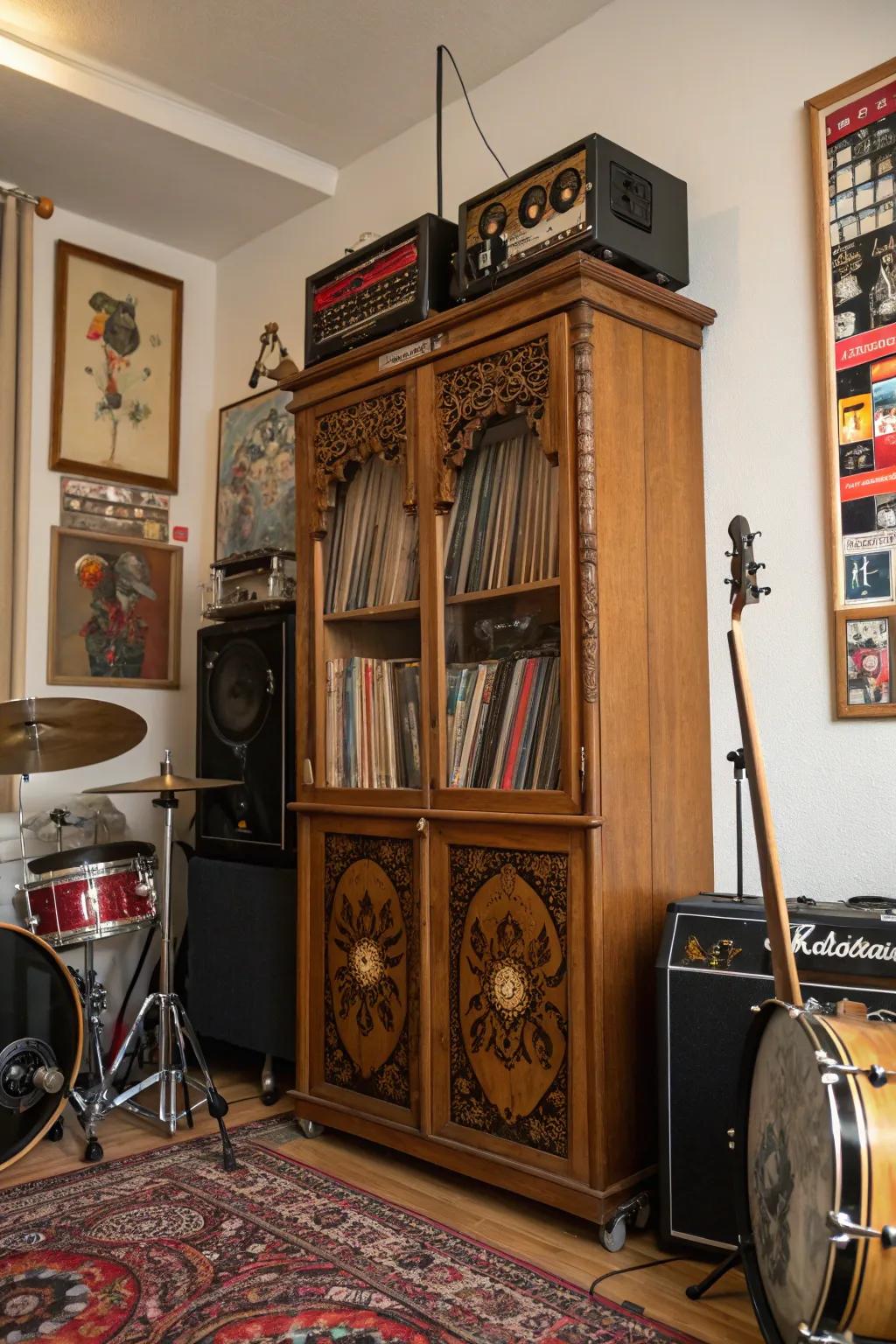 Unique furnishings enhance the character of your drum room.