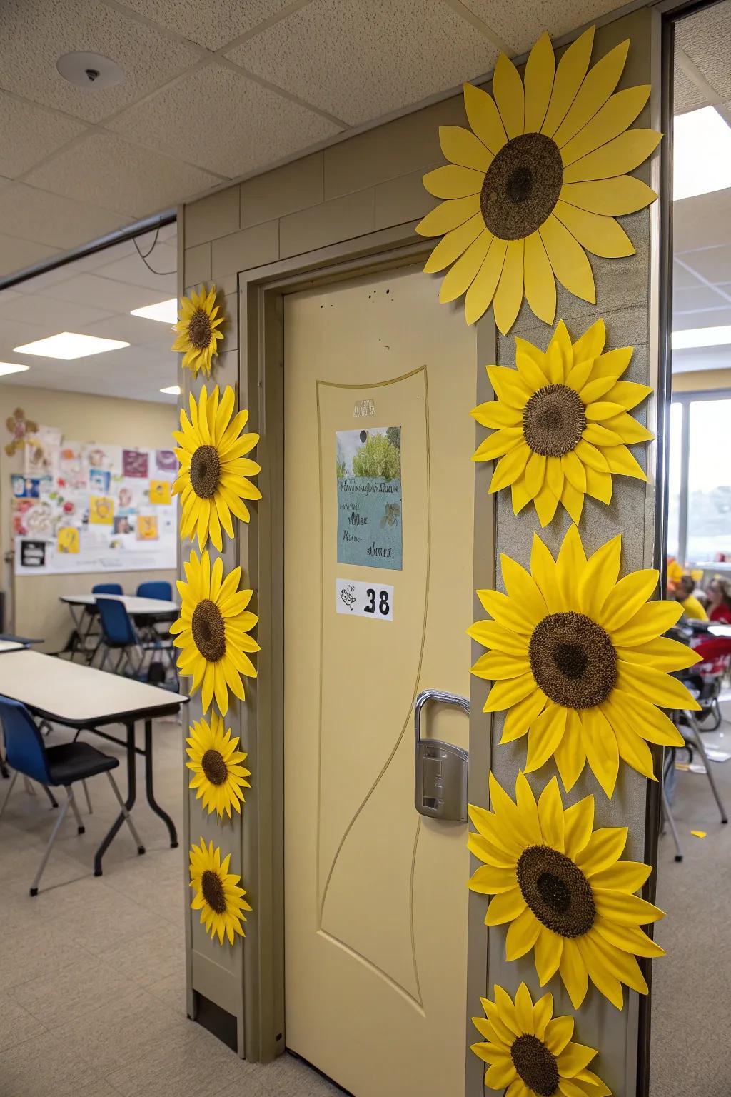 Sunflowers bring a sunny touch to fall decorations.