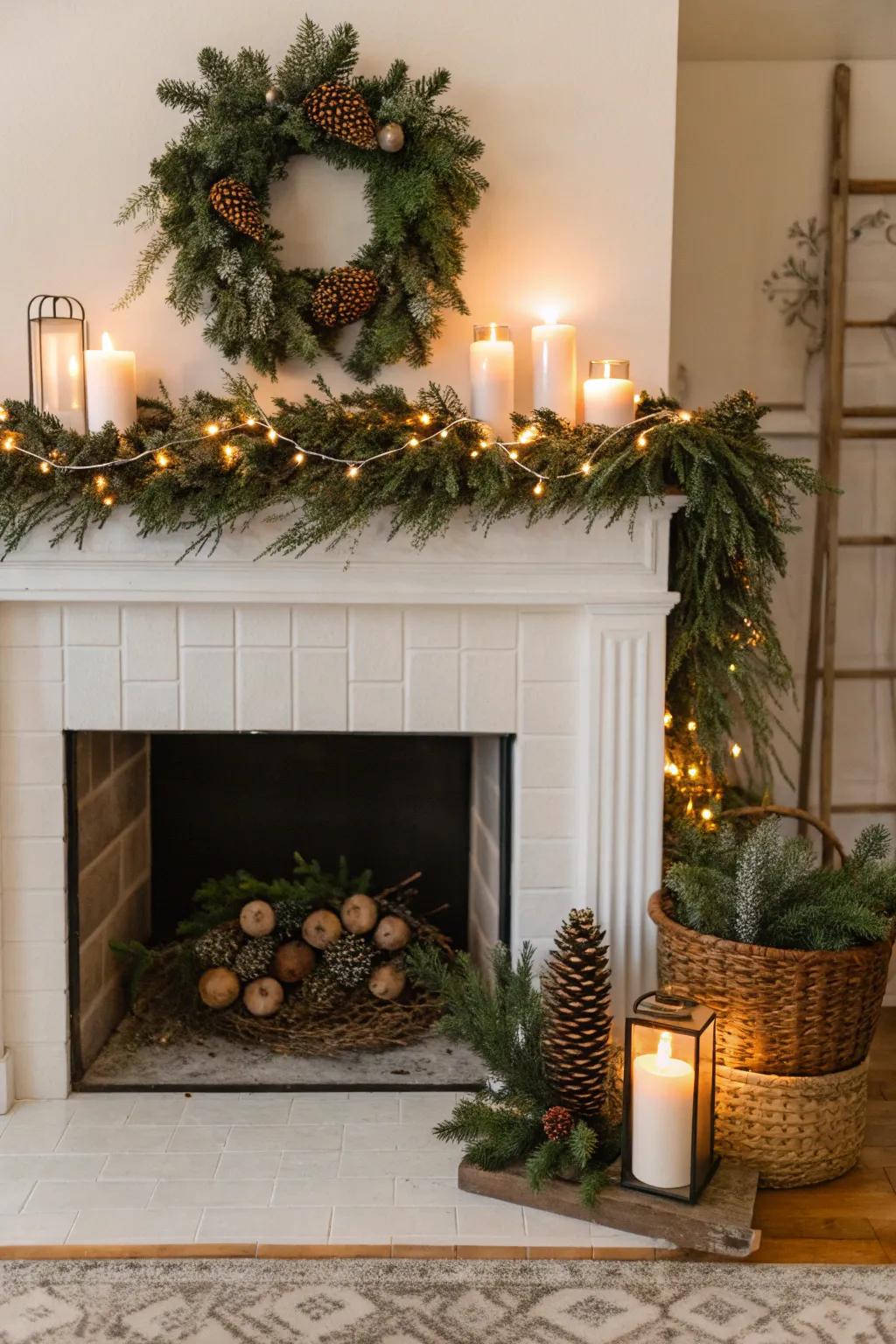 Celebrate every season with festive decorations in your fireplace.