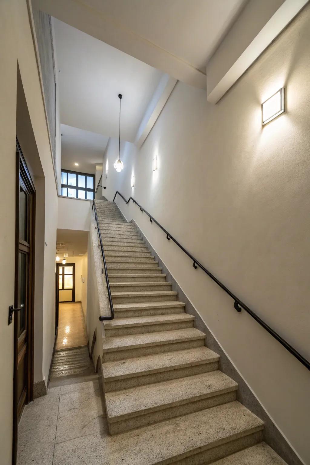 Modern stairwells are defined by simple lines and simplicity.