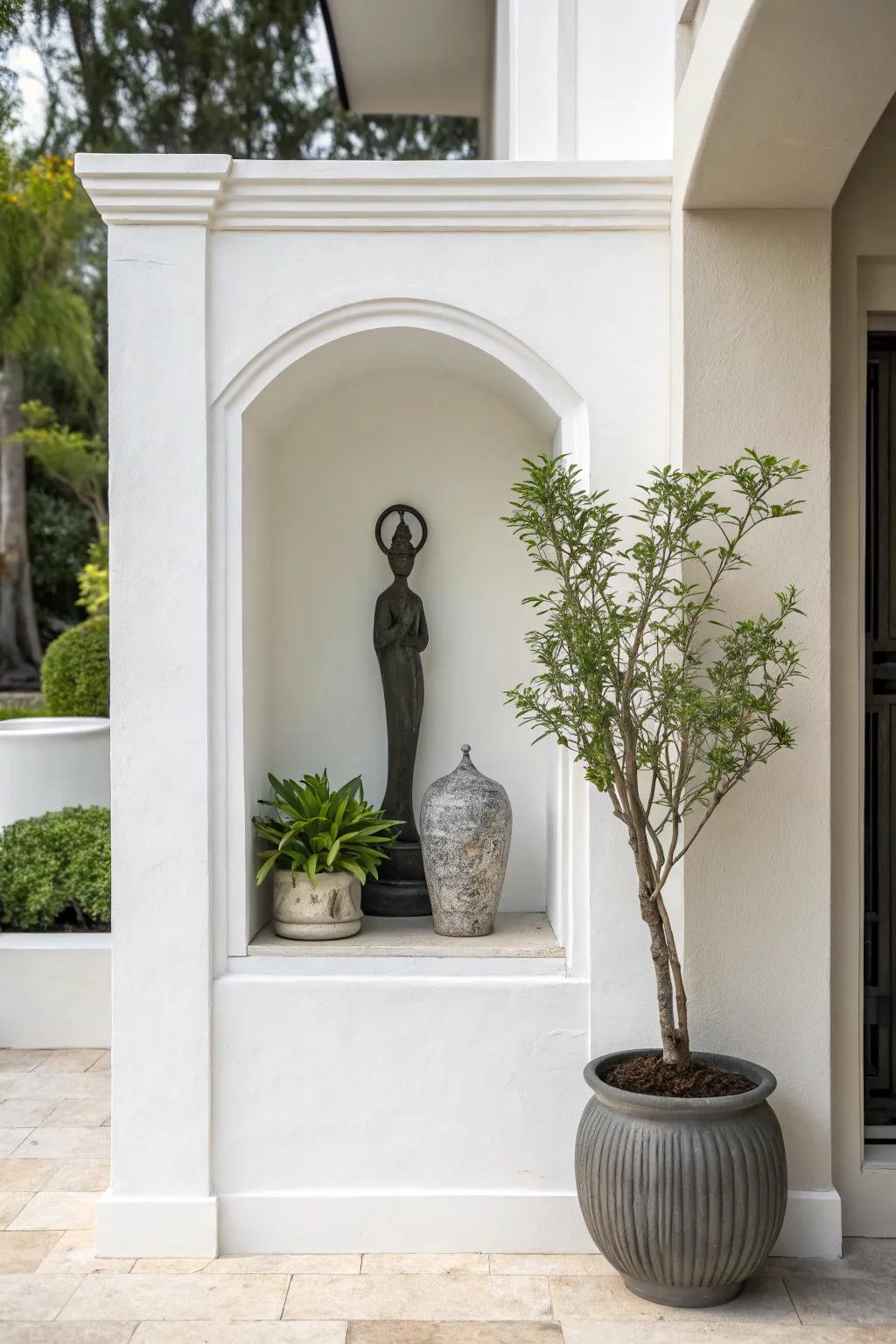 Minimalist decor highlights the simplicity and grace of this alcove.