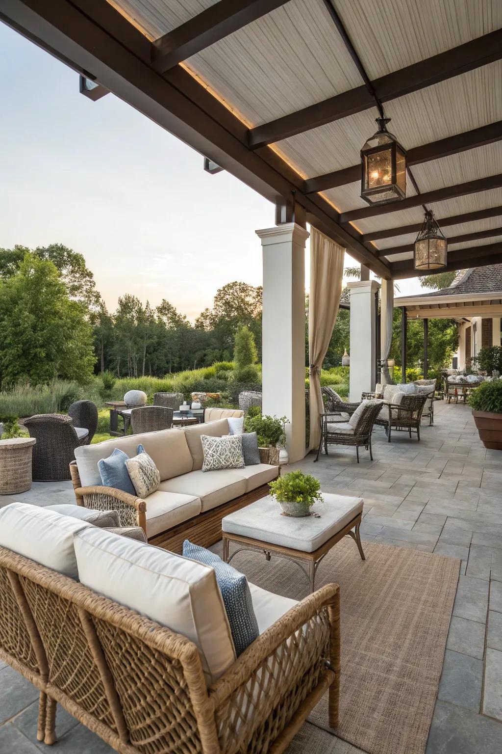 Unite relaxation and style with sophisticated seating on your patio.