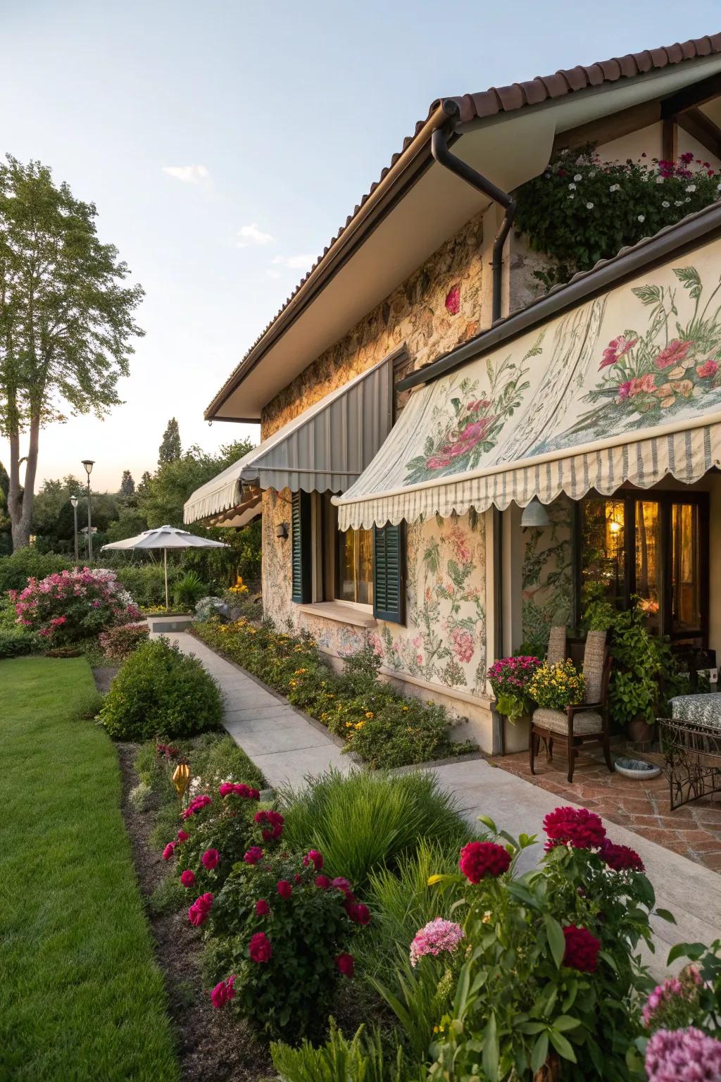 Floral-design shades adding a touch of nature to your home.