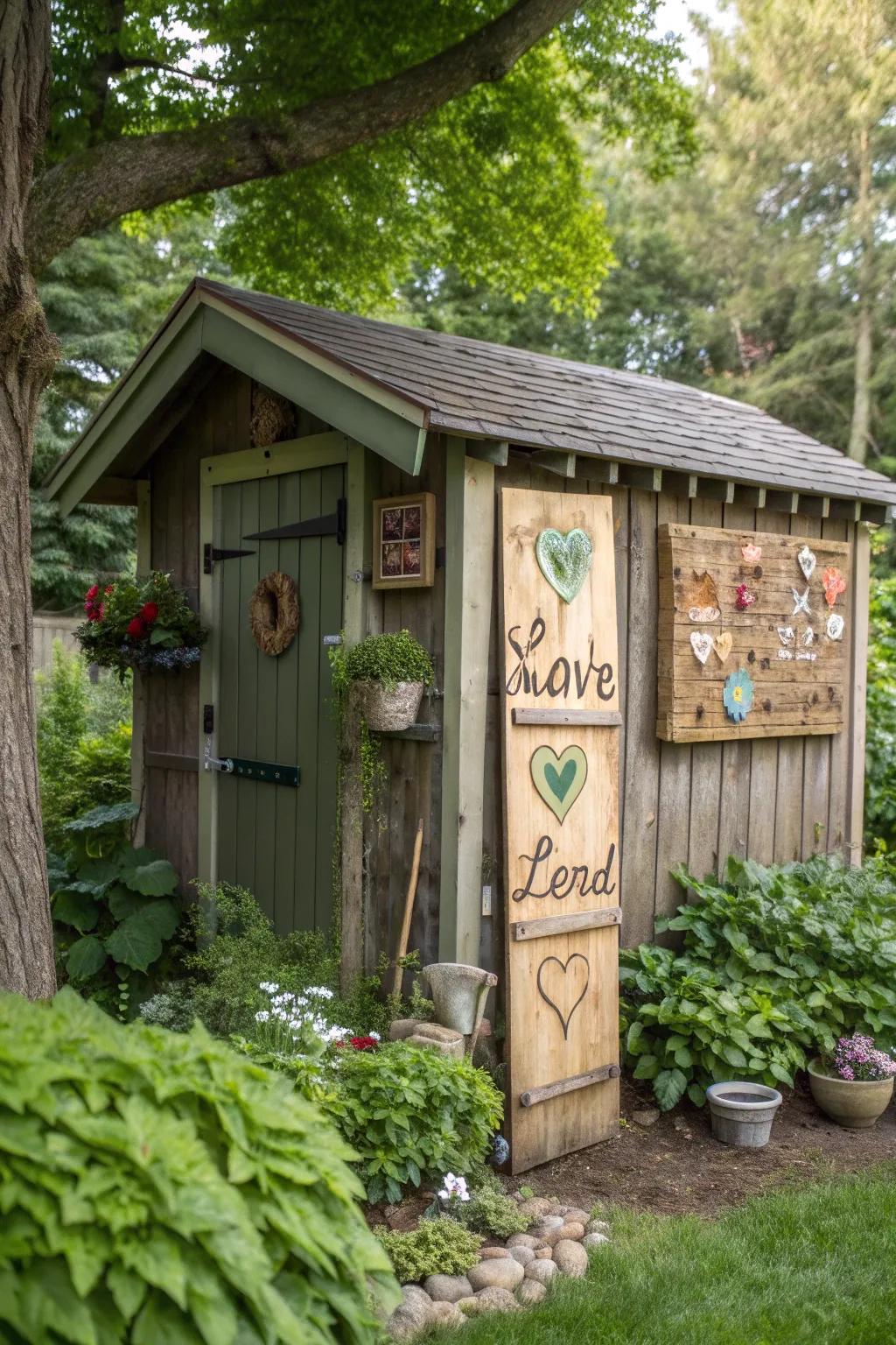Customized signage injects distinctiveness into your shed.