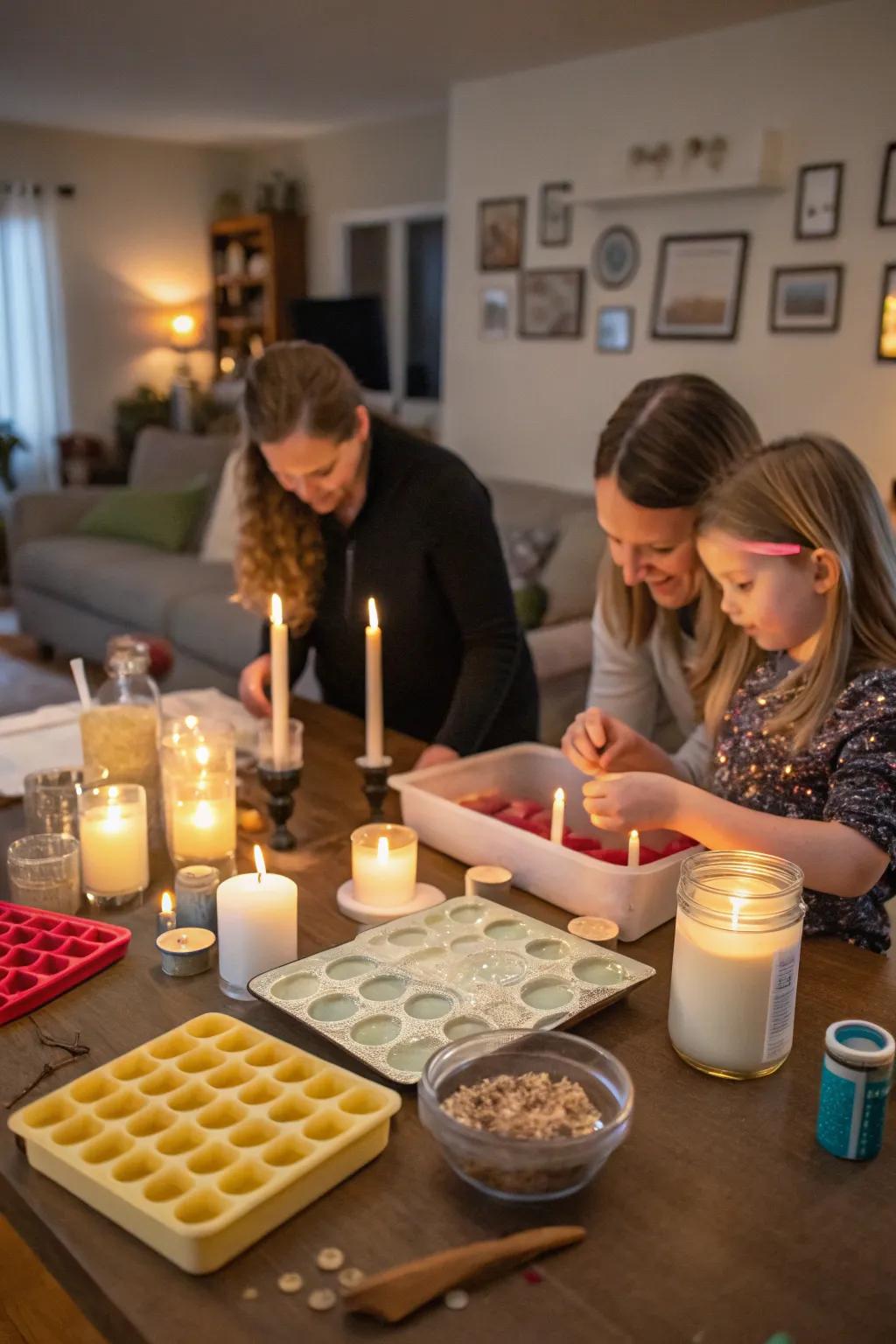 Craft your own scented candles for a cozy holiday home.