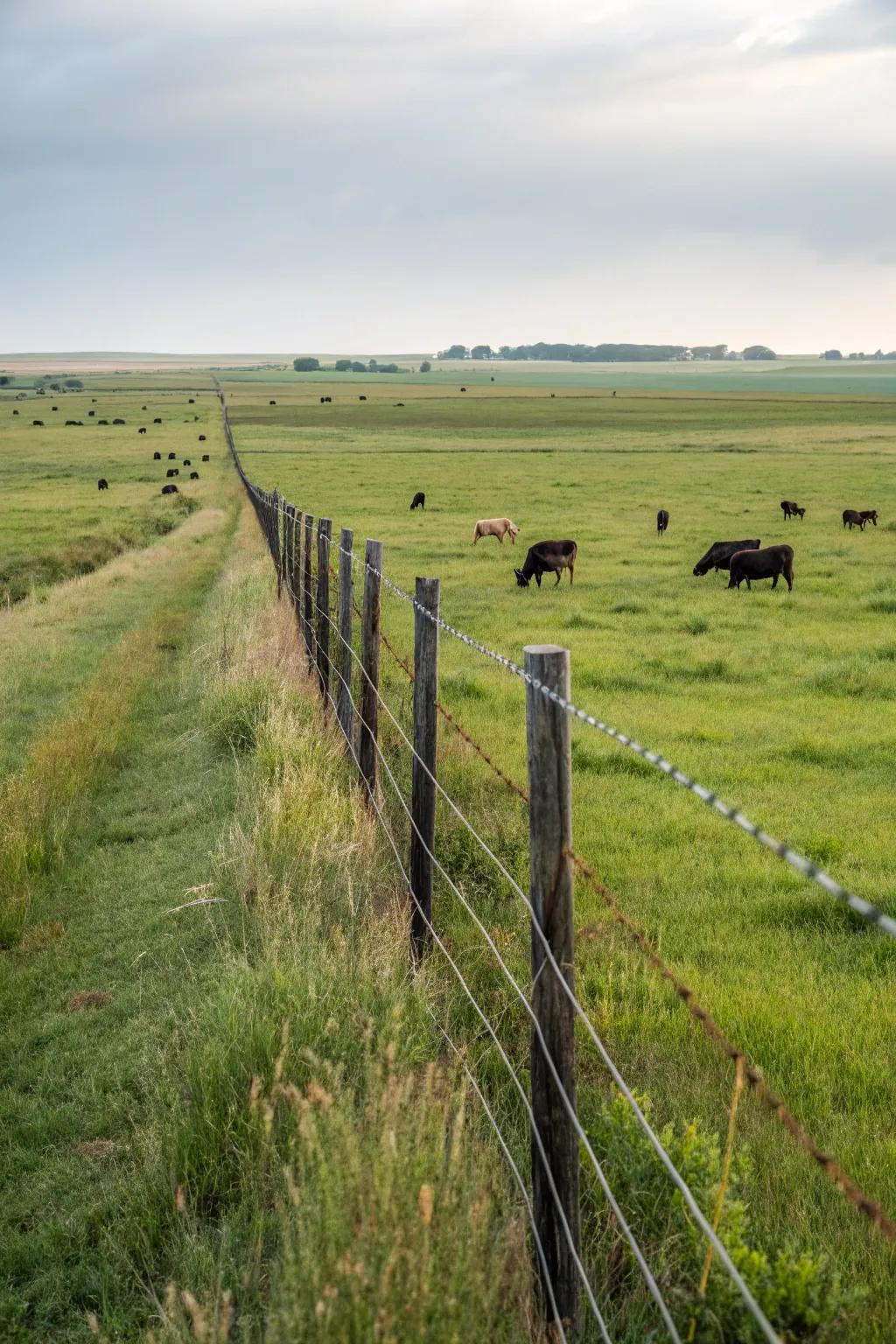 Electric wire fences are effective for taking care of livestock.