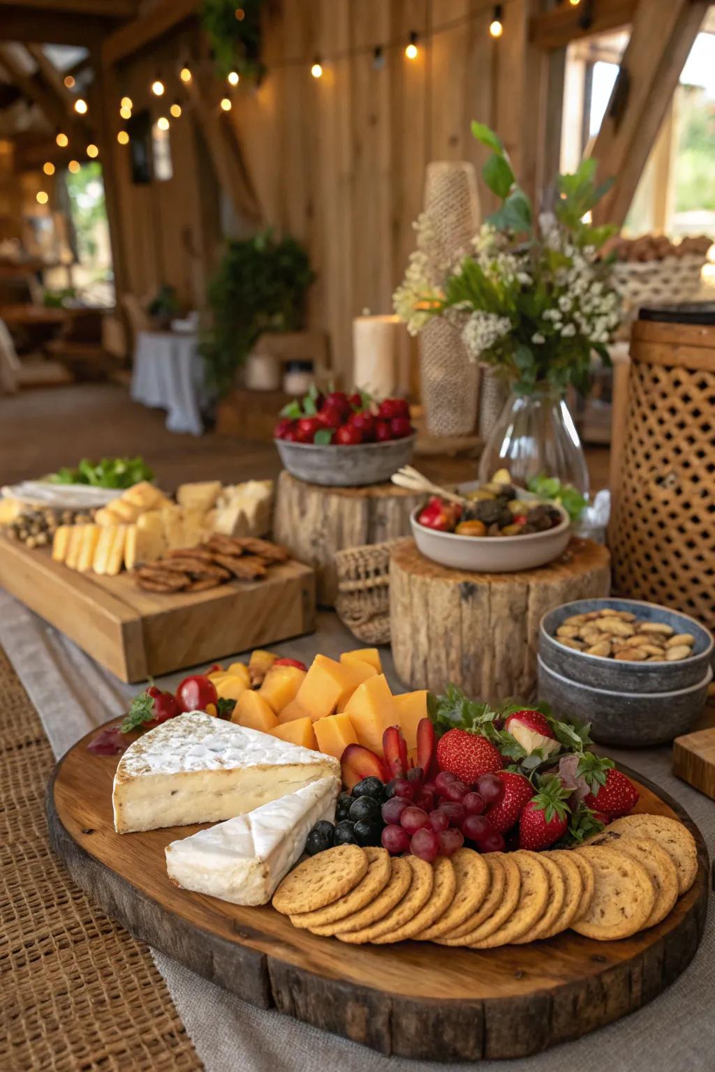 An unrefined refreshment spread delivers a scrumptious and visually pleasing snacking choice.