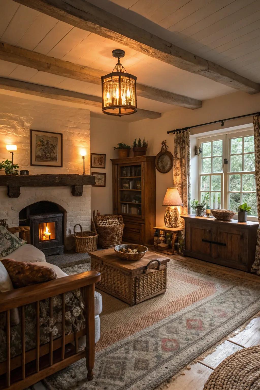 Warm tones conjure a hospitable ambiance.