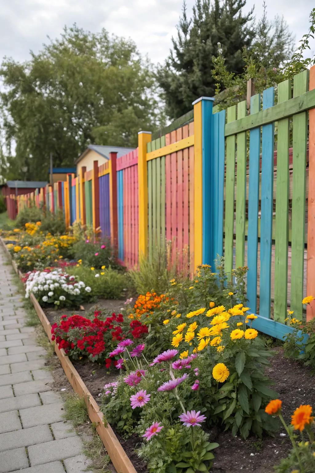 Colored even panels bring zest to your yard.