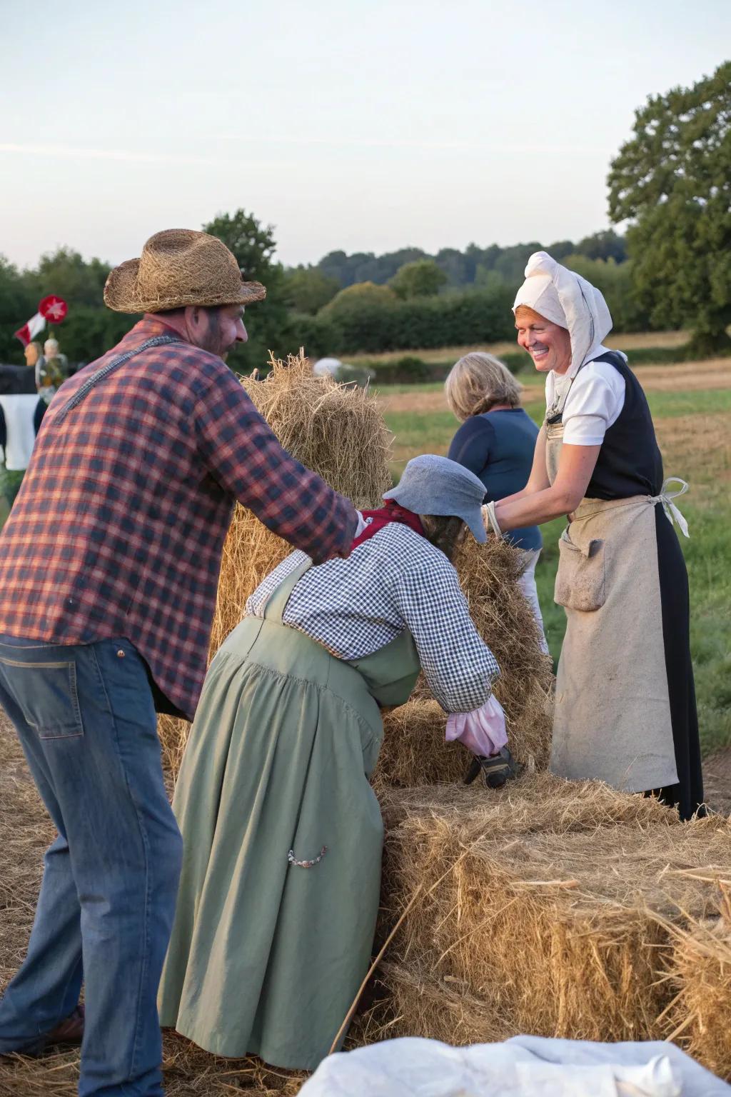 Scarecrow making is a fun, creative fall activity.