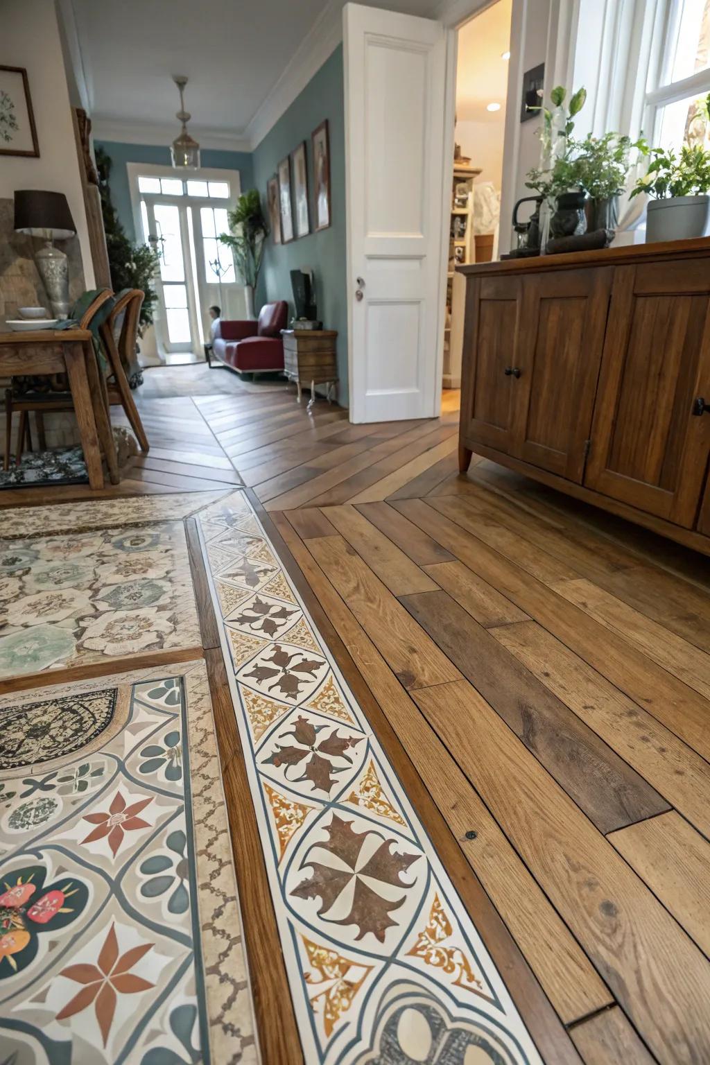 Elaborate design connection imbues individuality into the floor.