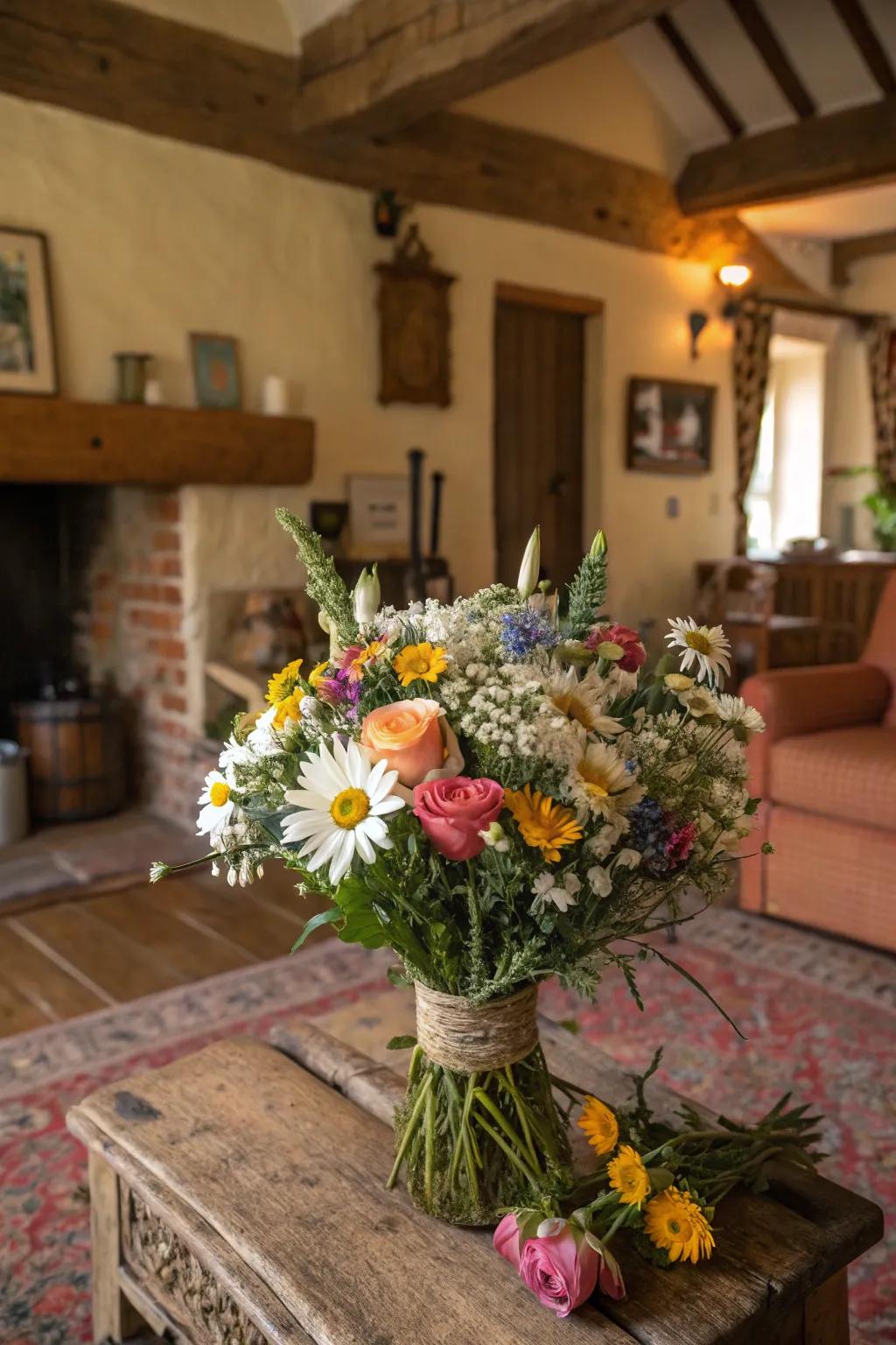 A loose and natural bouquet that brings effortless elegance to any birthday.