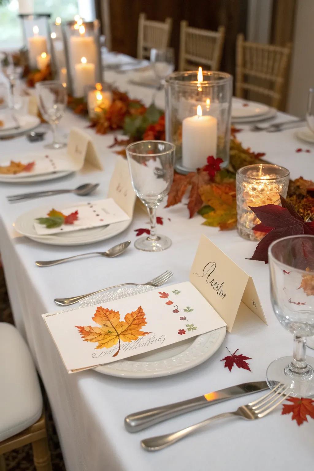 Unique spot markers adding a special gesture to Friendsgiving.