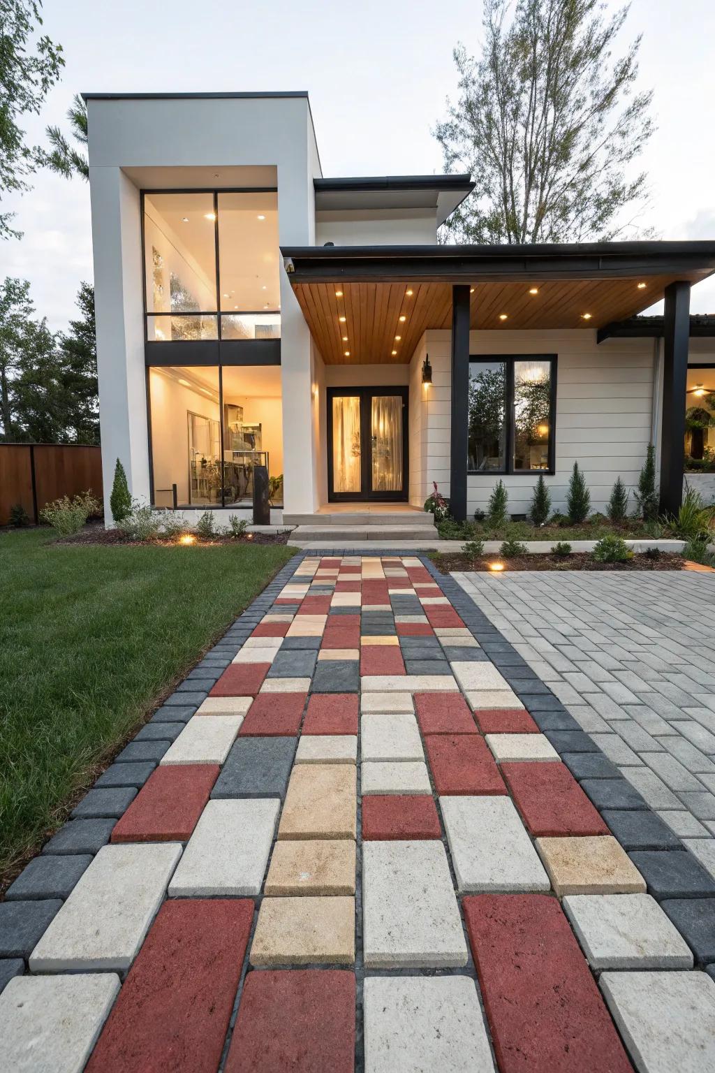 Striking color combinations generate an energetic entryway.