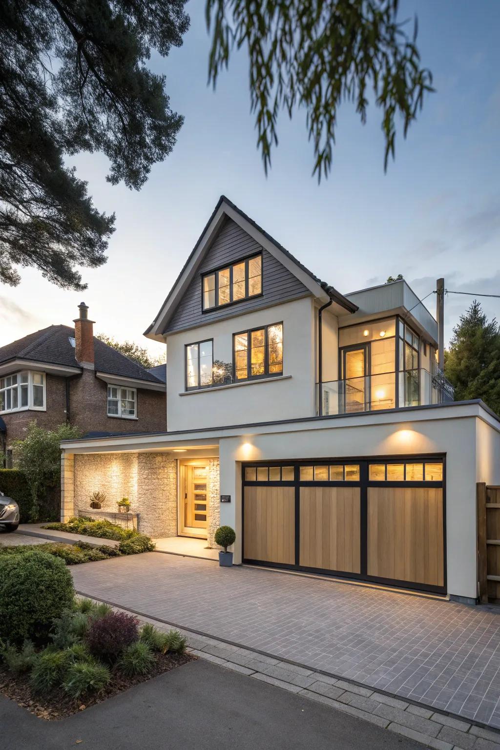 Maximizing area with an above-garage addition.