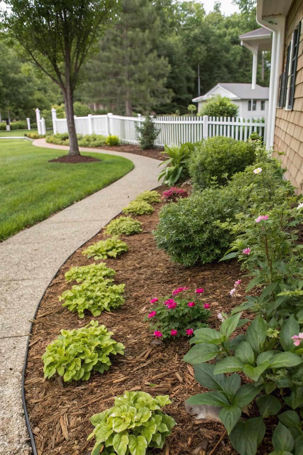 Surface cover and mulches improving beauty and minimizing weeds
