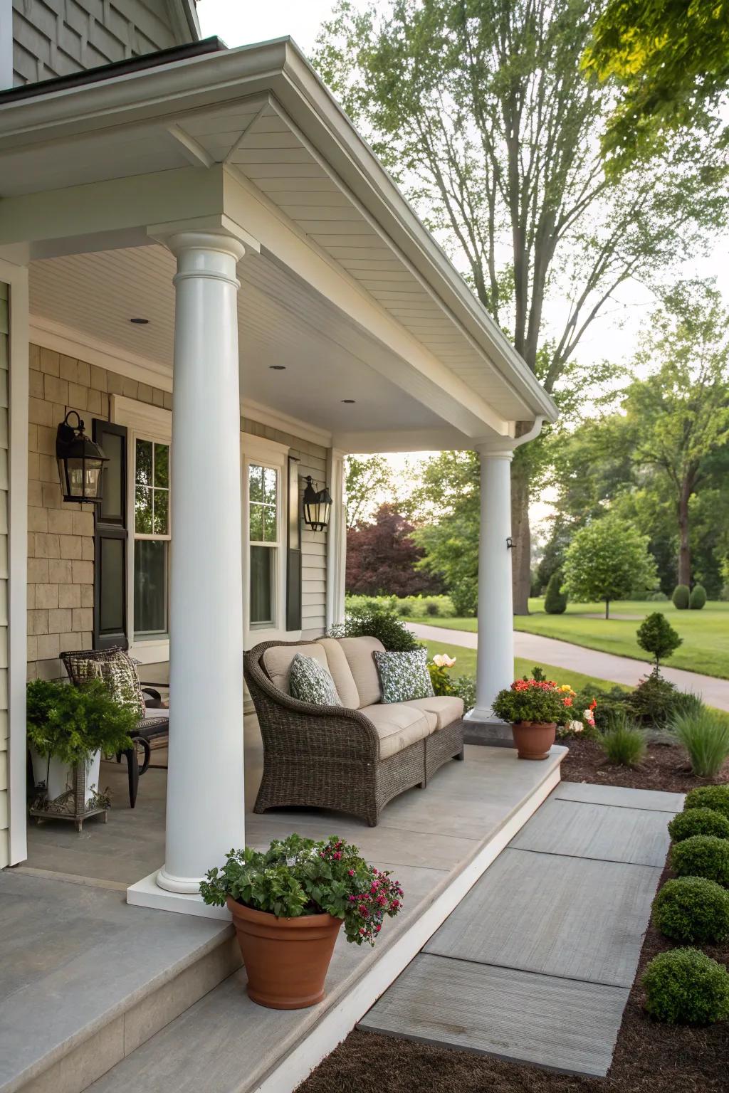 Pitched canopies offer a classic and structured look.